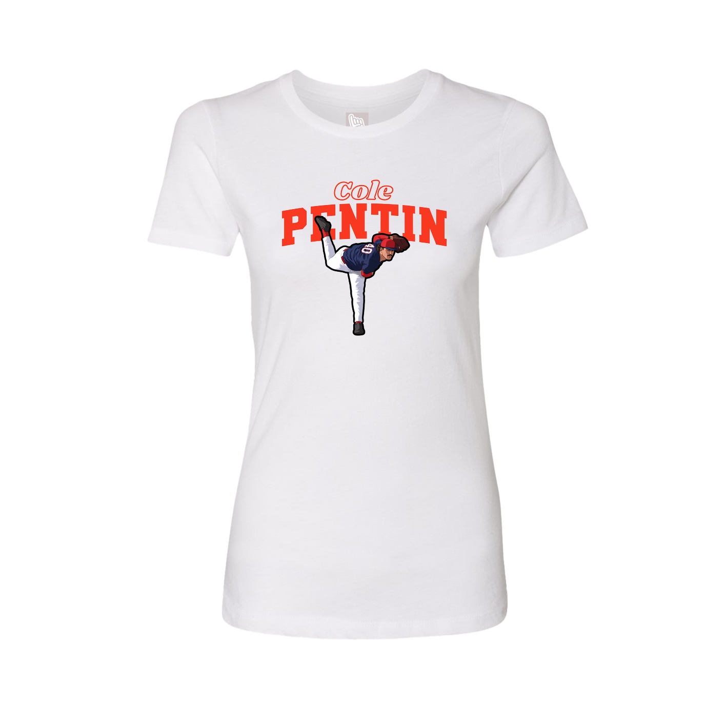Fitted Women's Tee — Name Arch in White