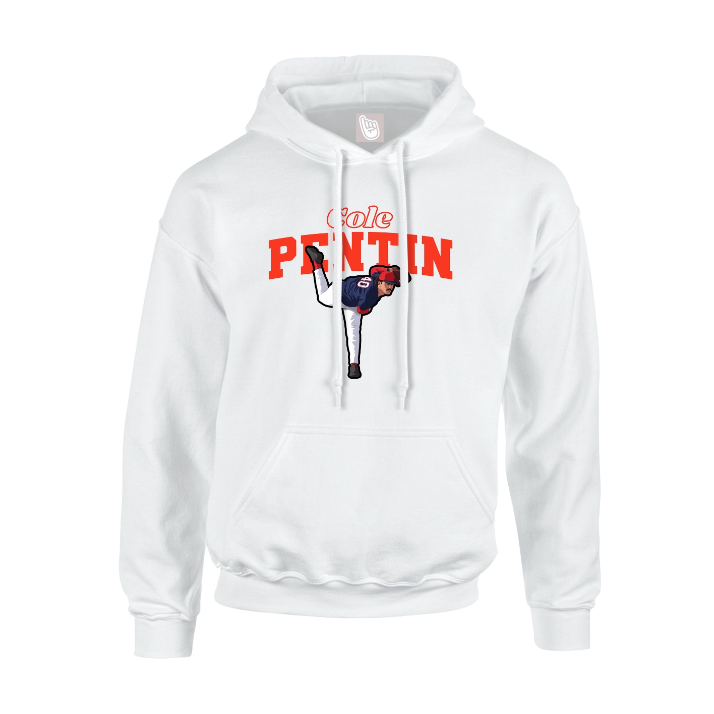 Youth Hoodie — Name Arch in White