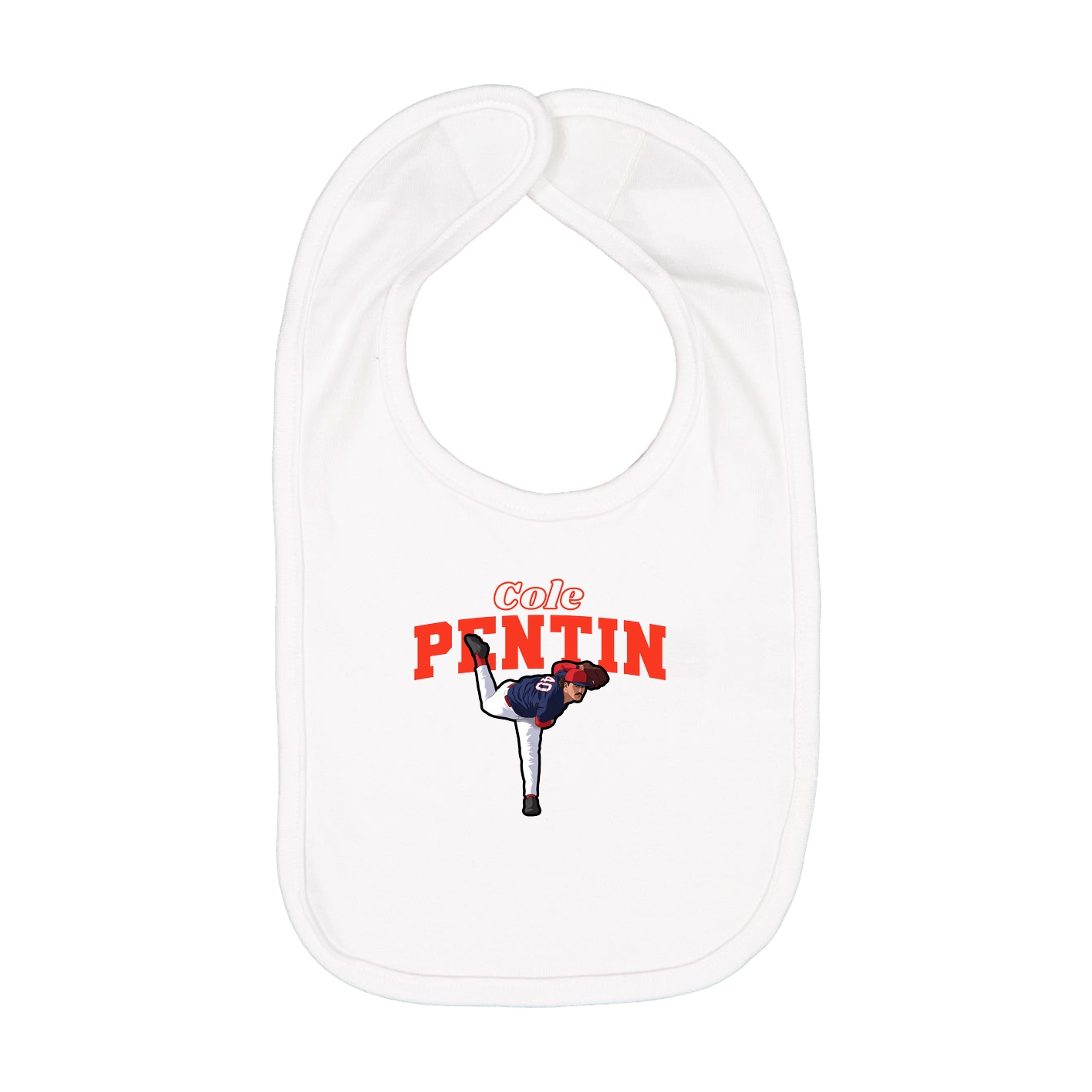 Infant Bib — Name Arch in White