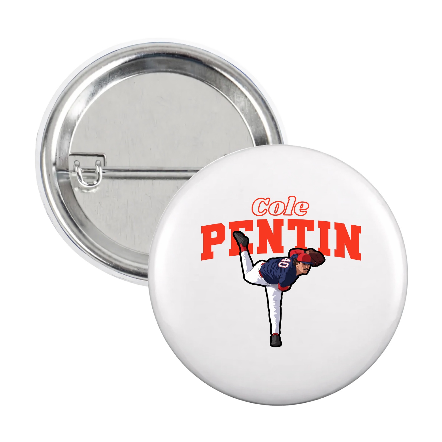 Game Day Button — Name Arch in White