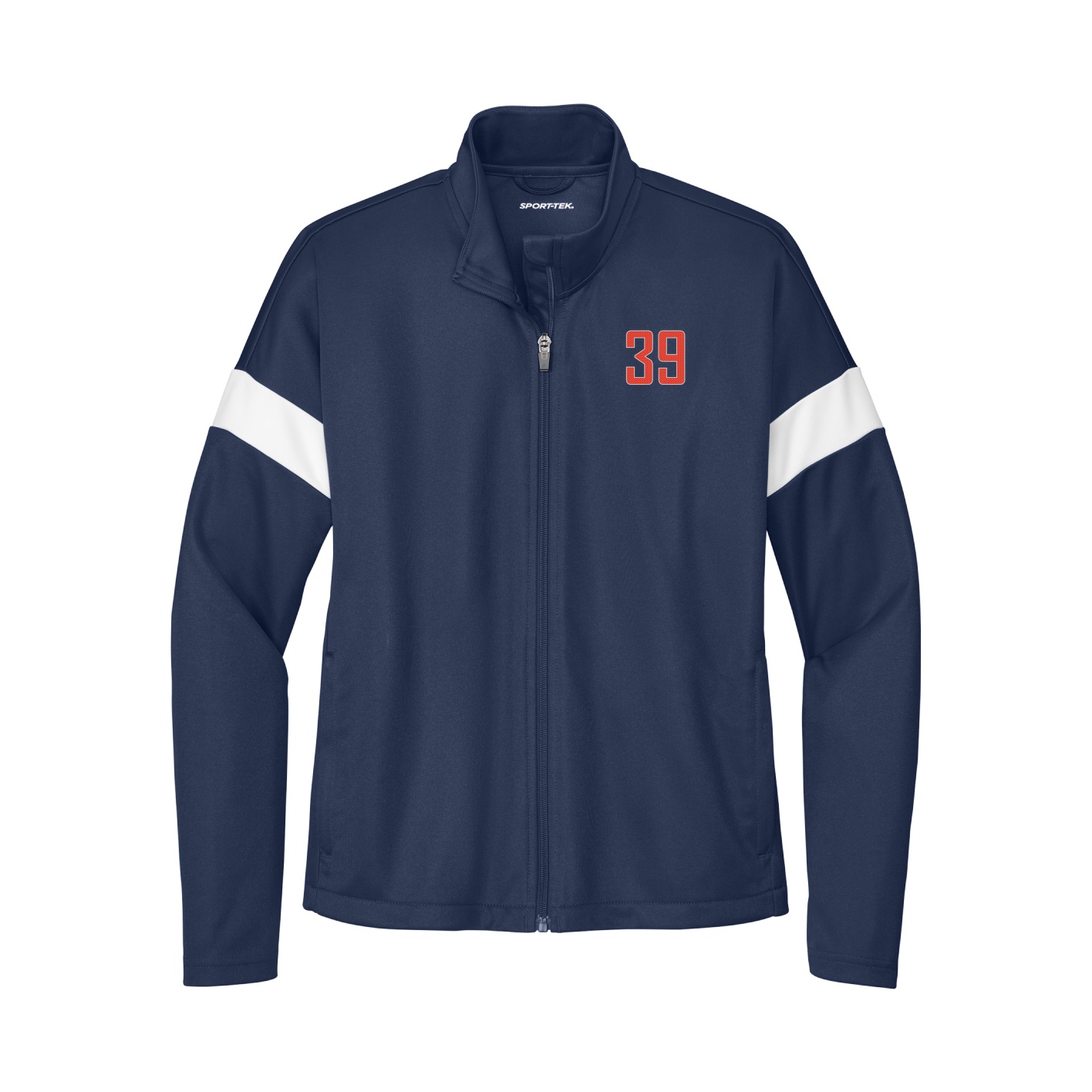Womens Team Travel Full-Zip Jacket — Front Shirsy in Navy/White