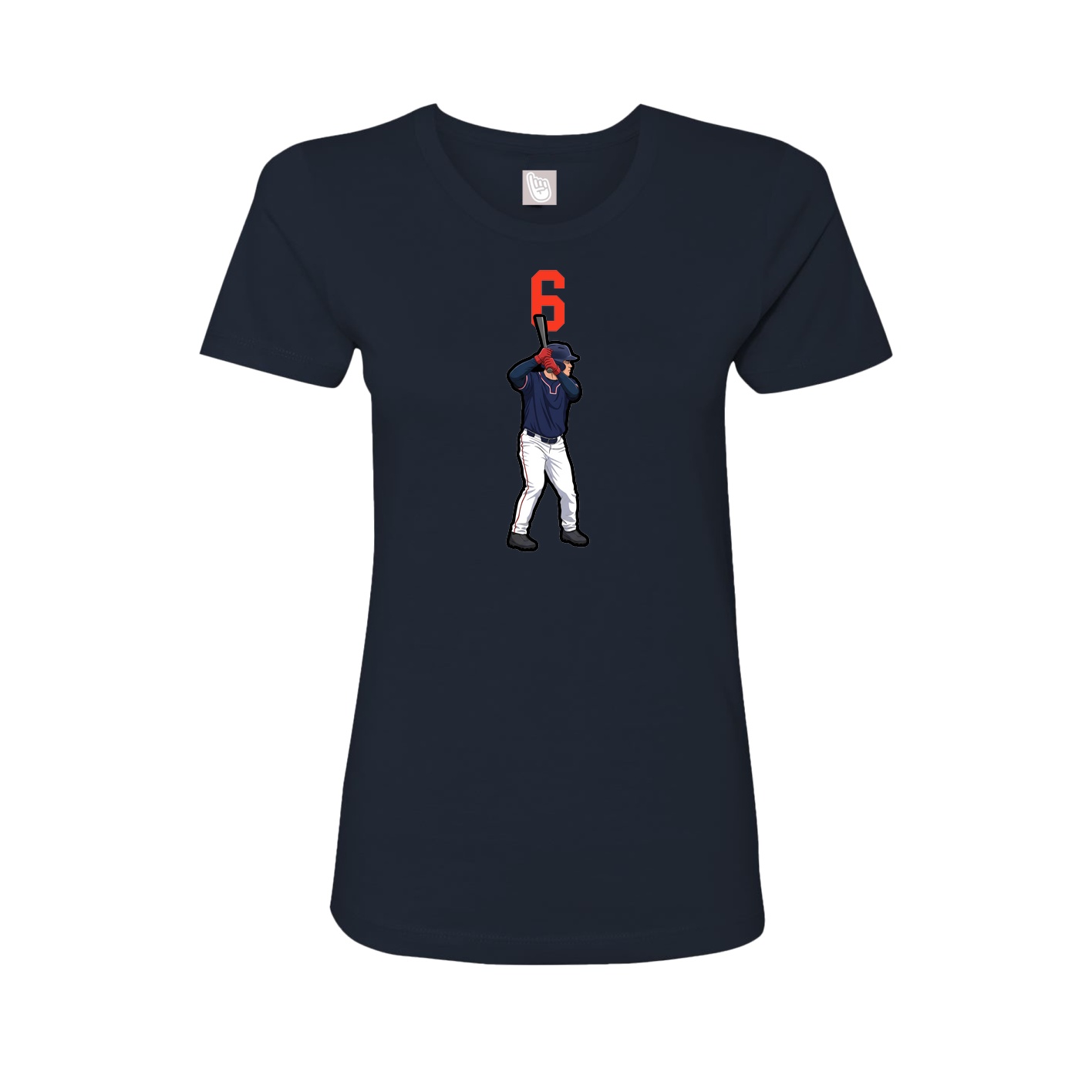 Fitted Women's Tee — Number Top in Navy