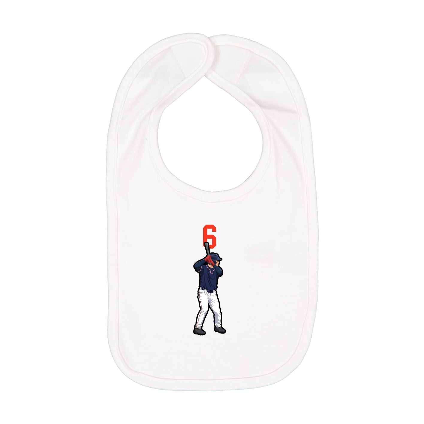 Infant Bib — Number Top in White