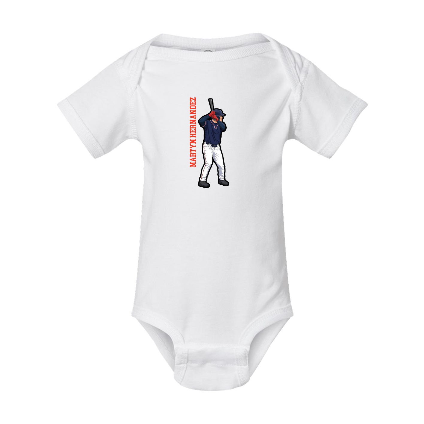 Baby Onesie — Name Vertical in White