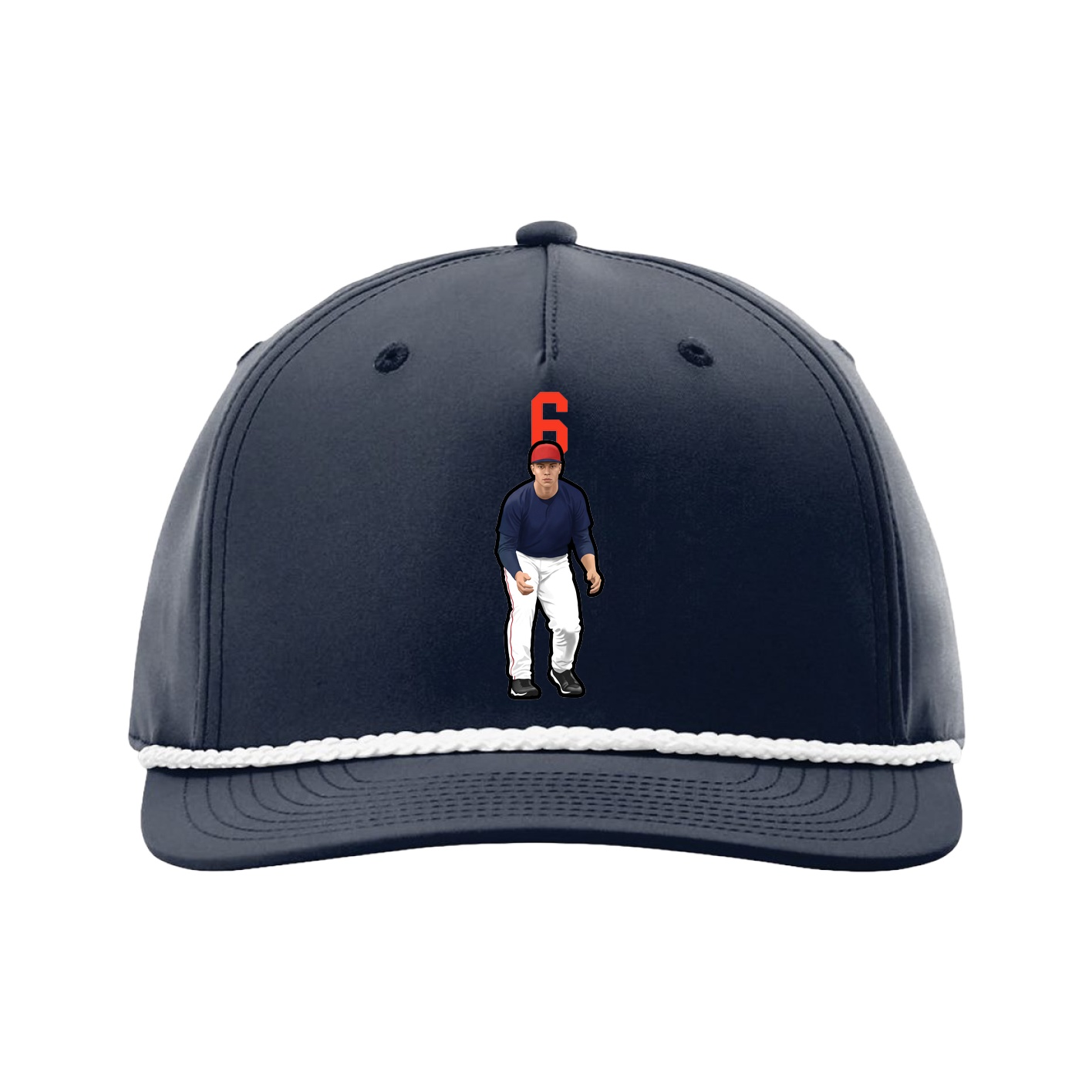Five-Panel Classic Rope Cap — Number Top in Navy