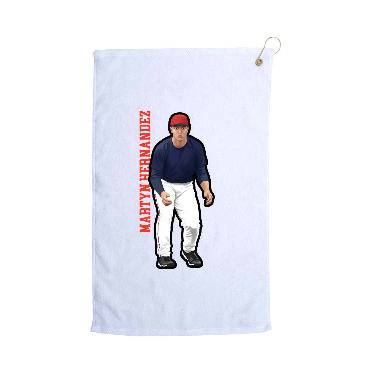 Golf Towel — Name Vertical in White