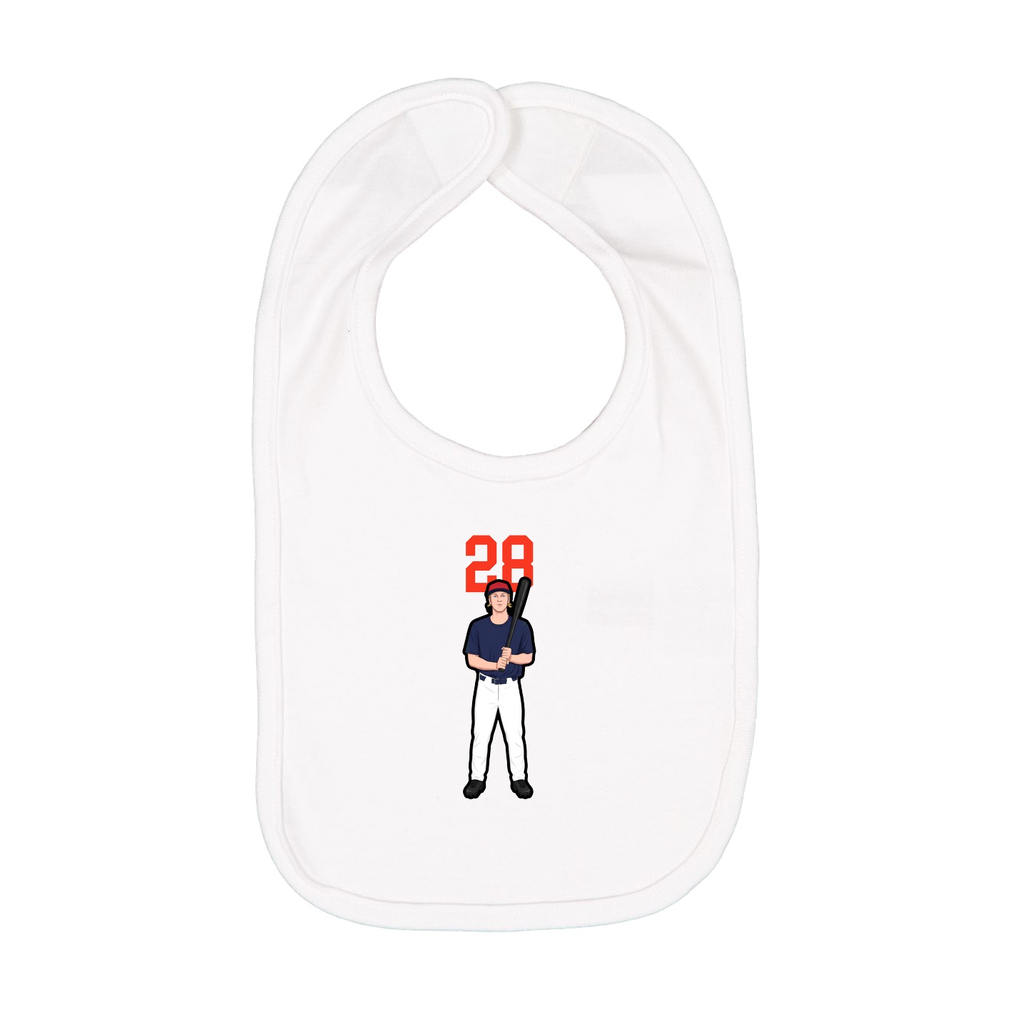 Infant Bib — Number Top in White