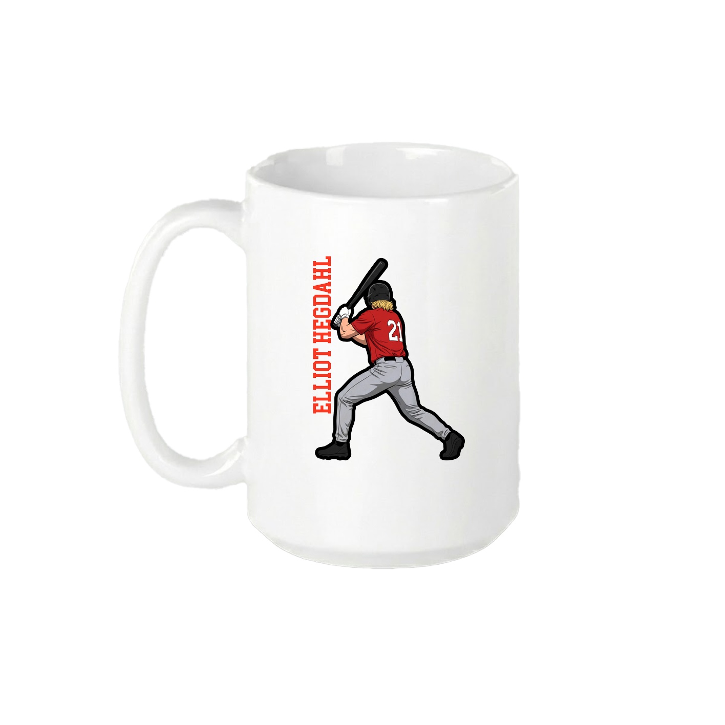 15oz Coffee Mug — Name Vertical in White
