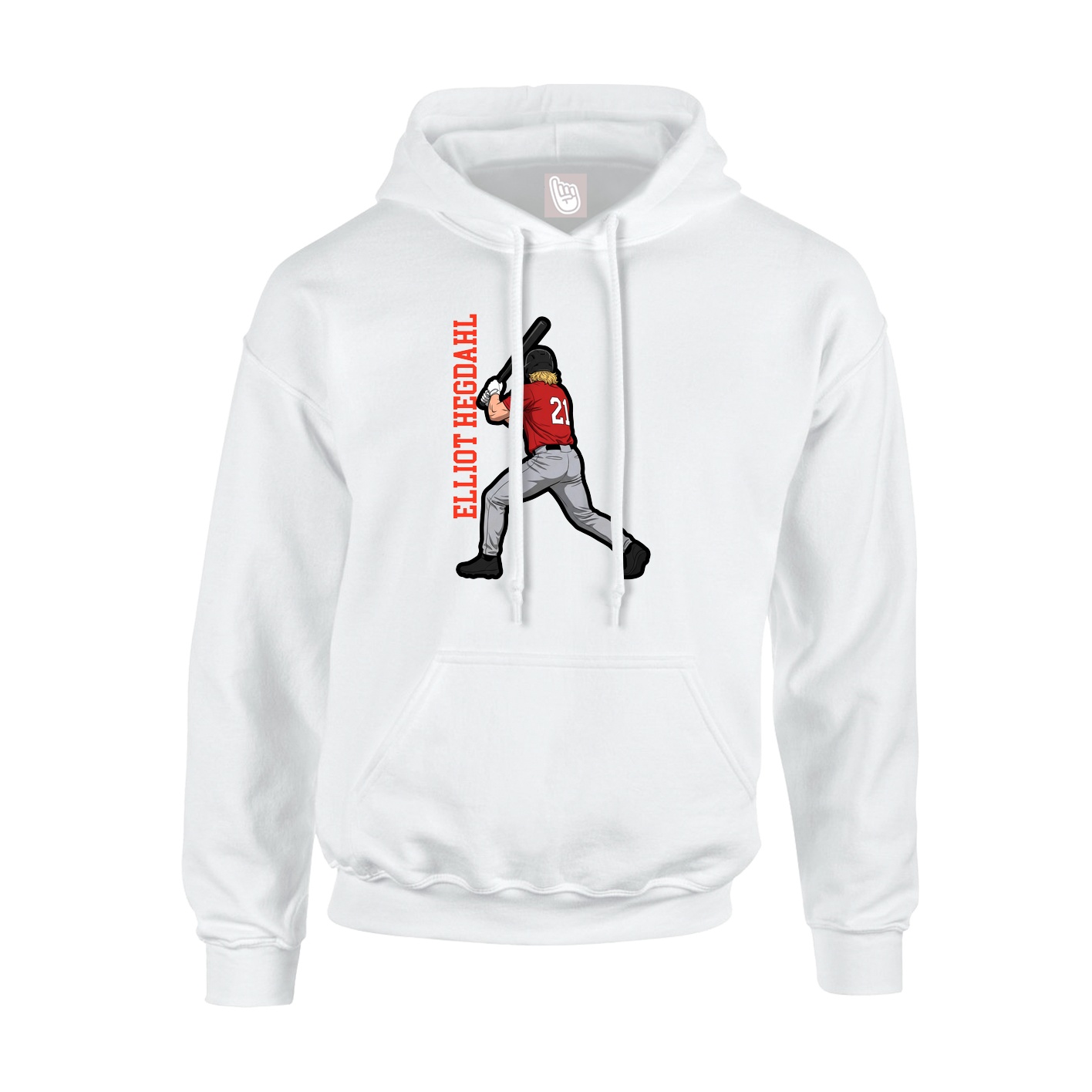 Hoodie — Name Vertical in White