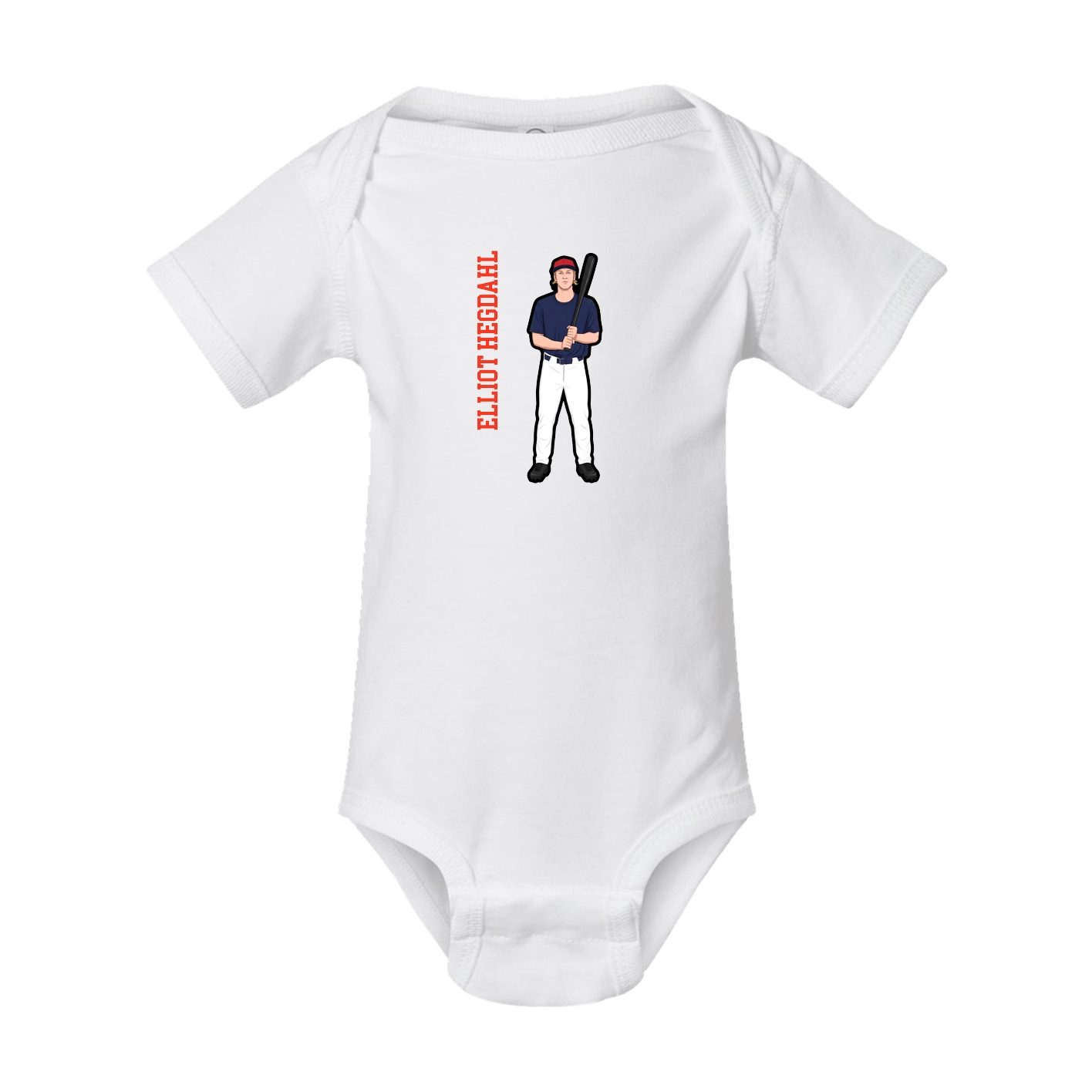 Baby Onesie — Name Vertical in White