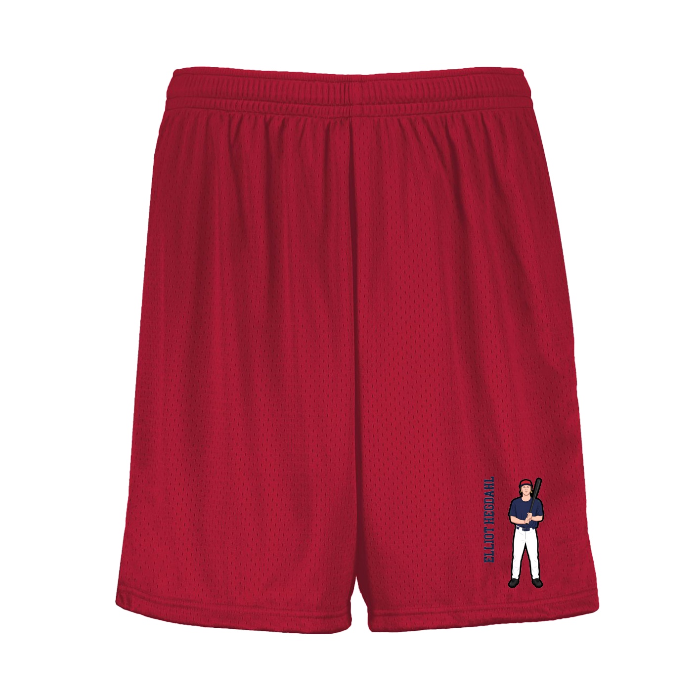 Shorts — Name Vertical in Red