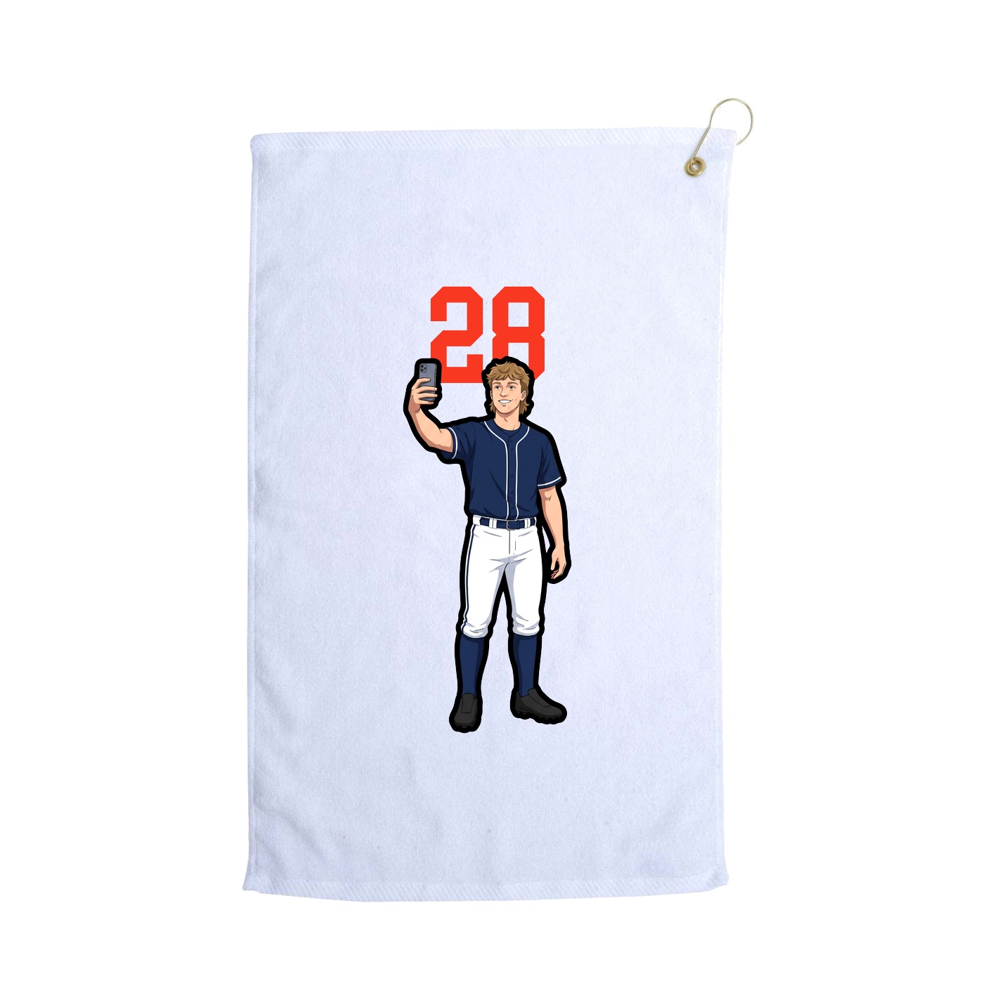 Golf Towel — Number Top in White