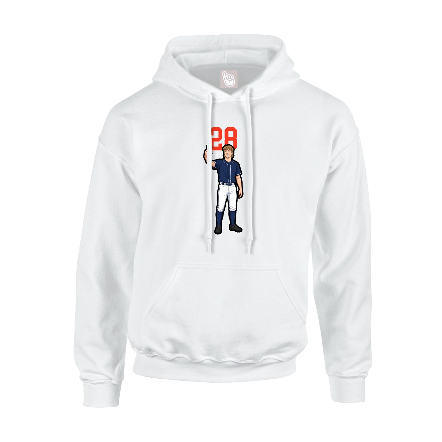 Youth Hoodie — Number Top in White