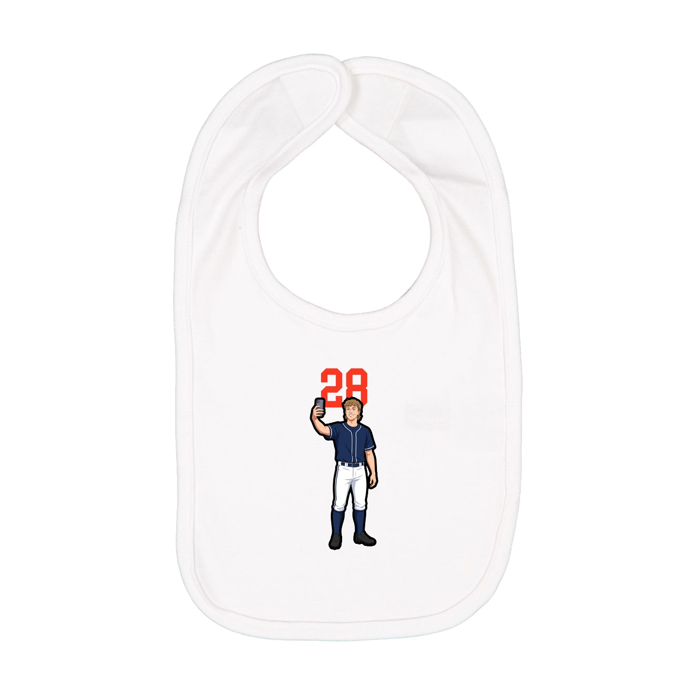 Infant Bib — Number Top in White