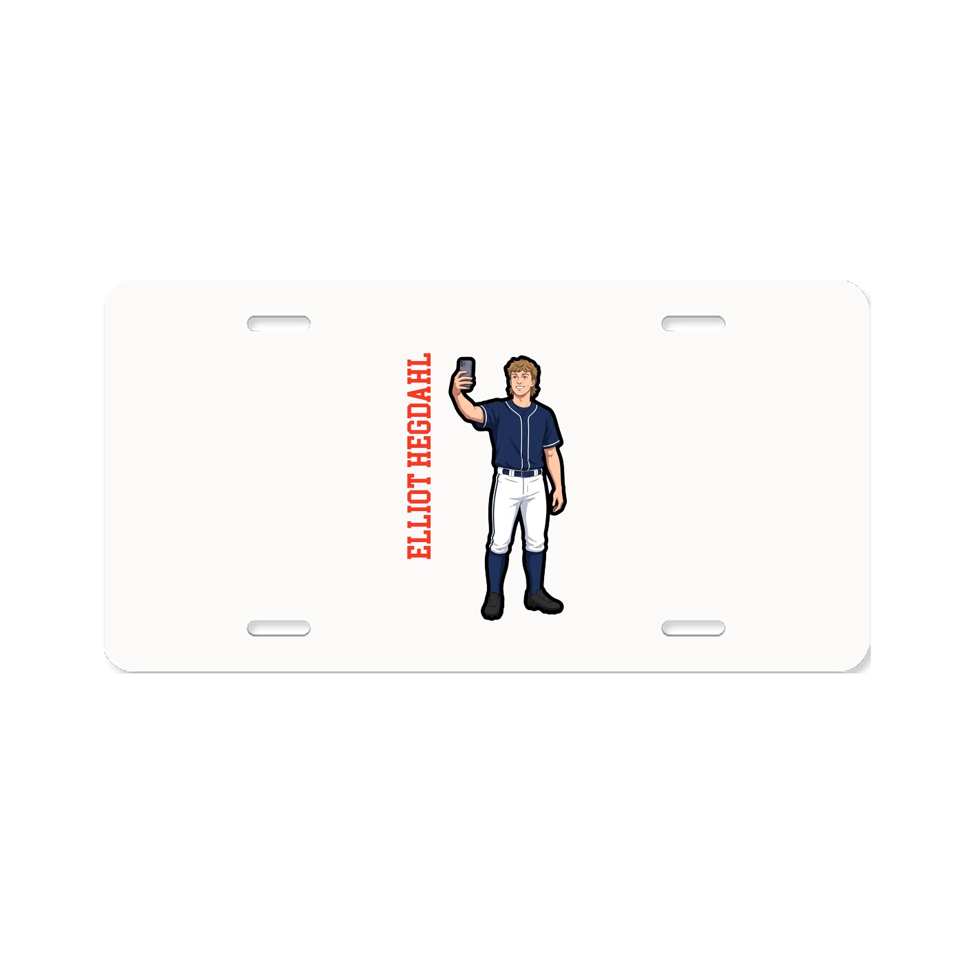 License Plate — Name Vertical in Classic