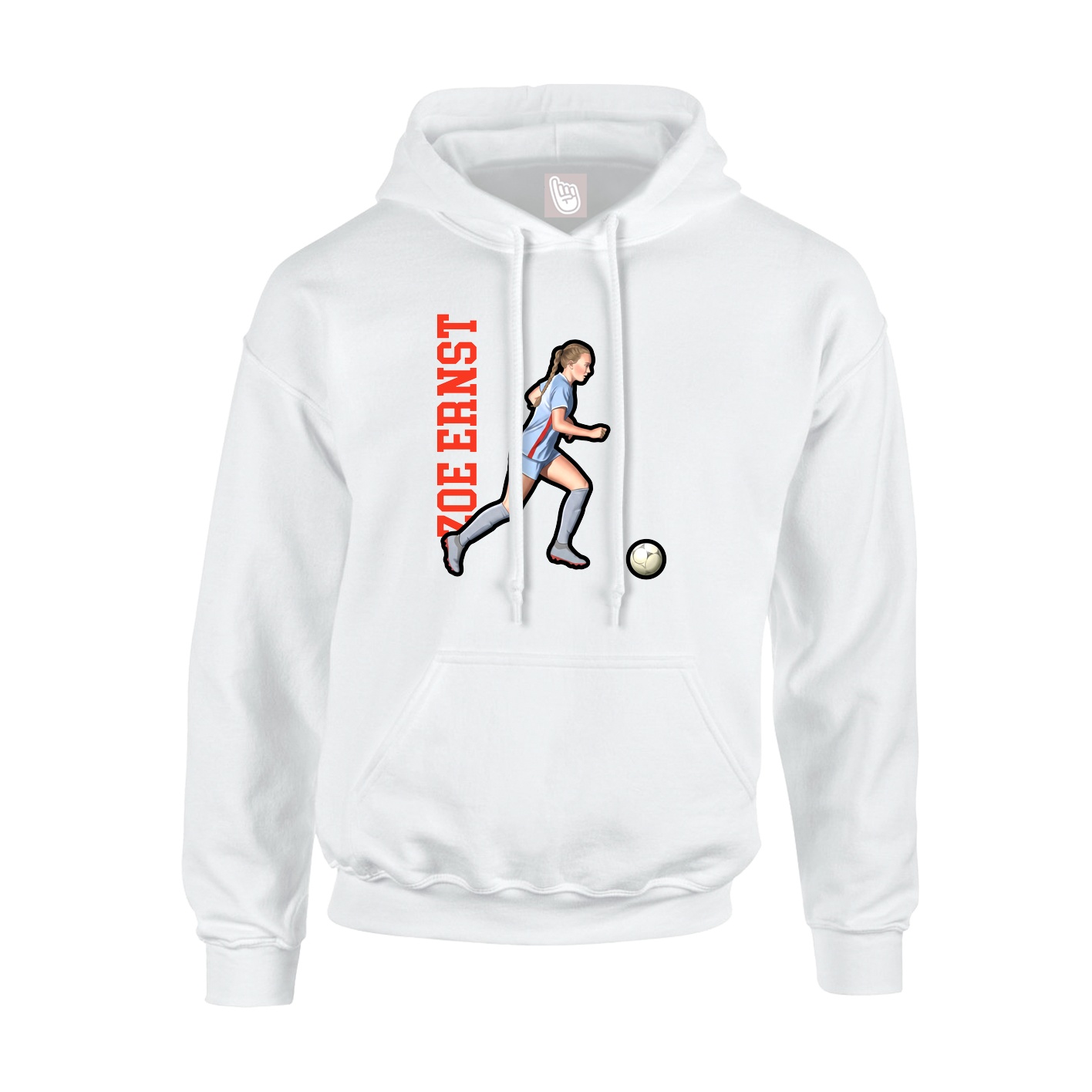 Youth Hoodie — Name Vertical in White