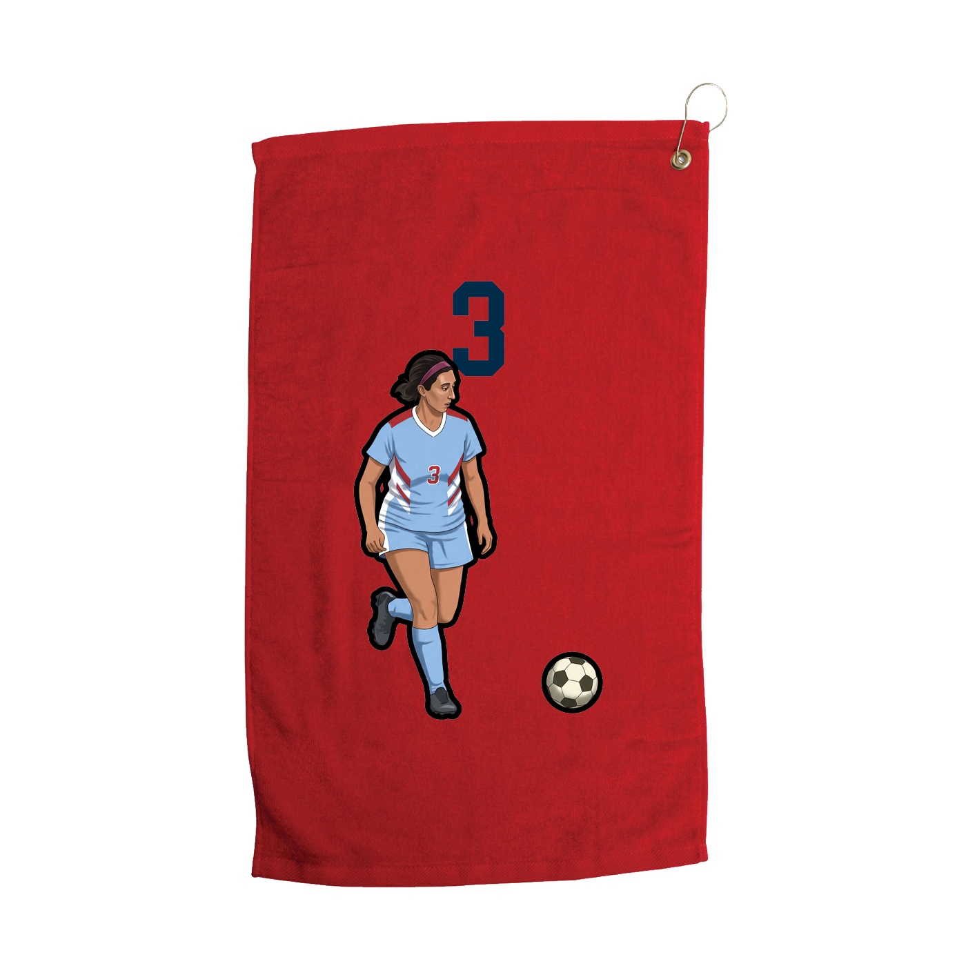 Golf Towel — Number Top in Red