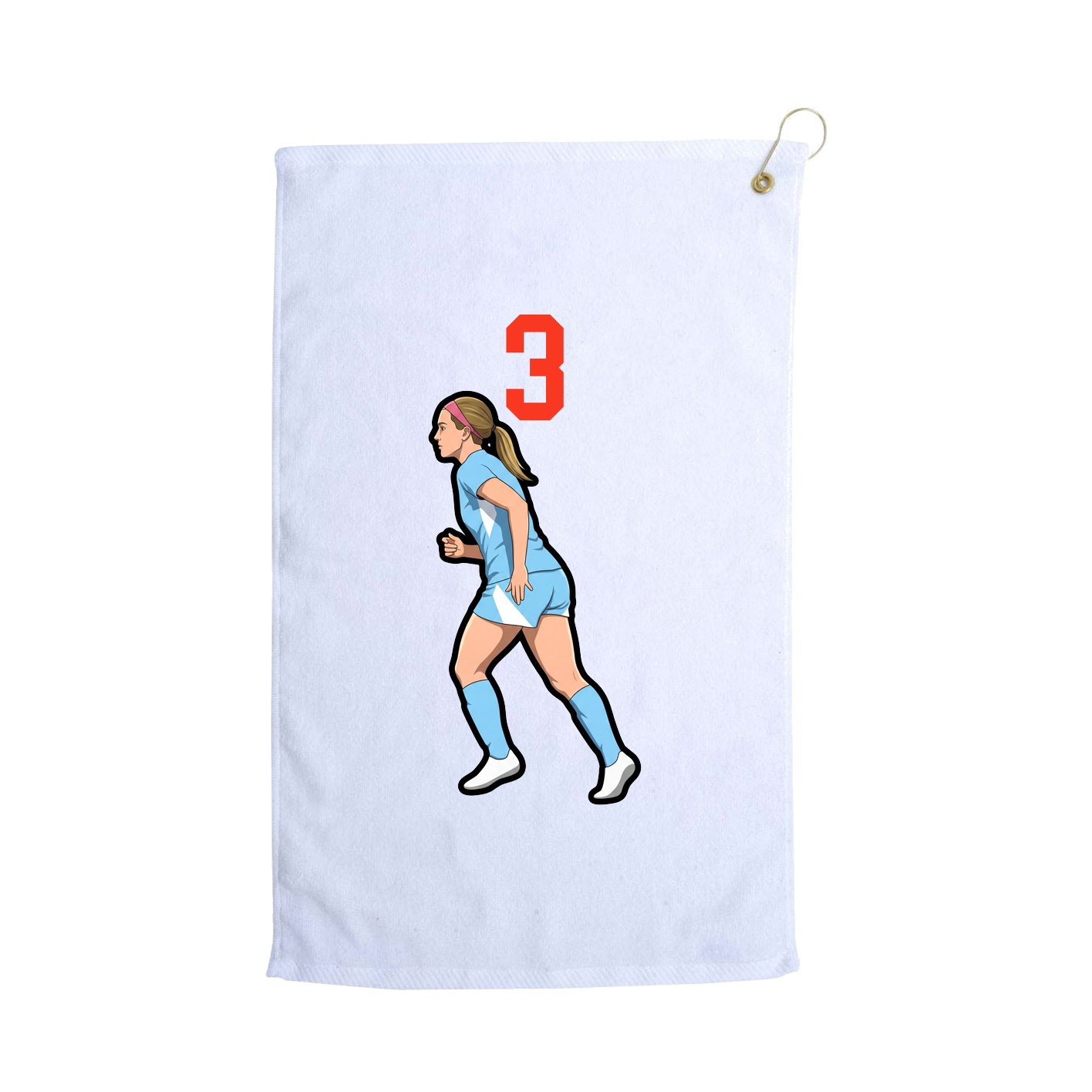 Golf Towel — Number Top in White
