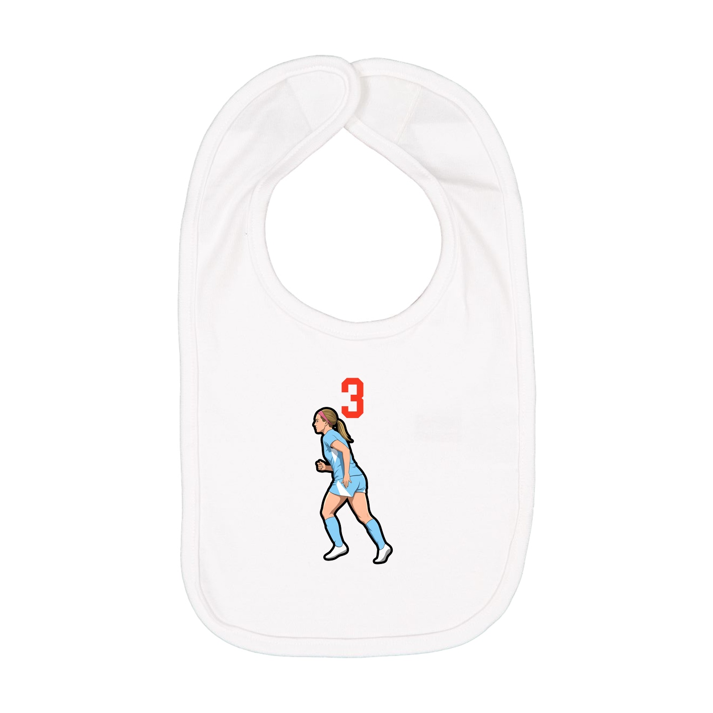Infant Bib — Number Top in White