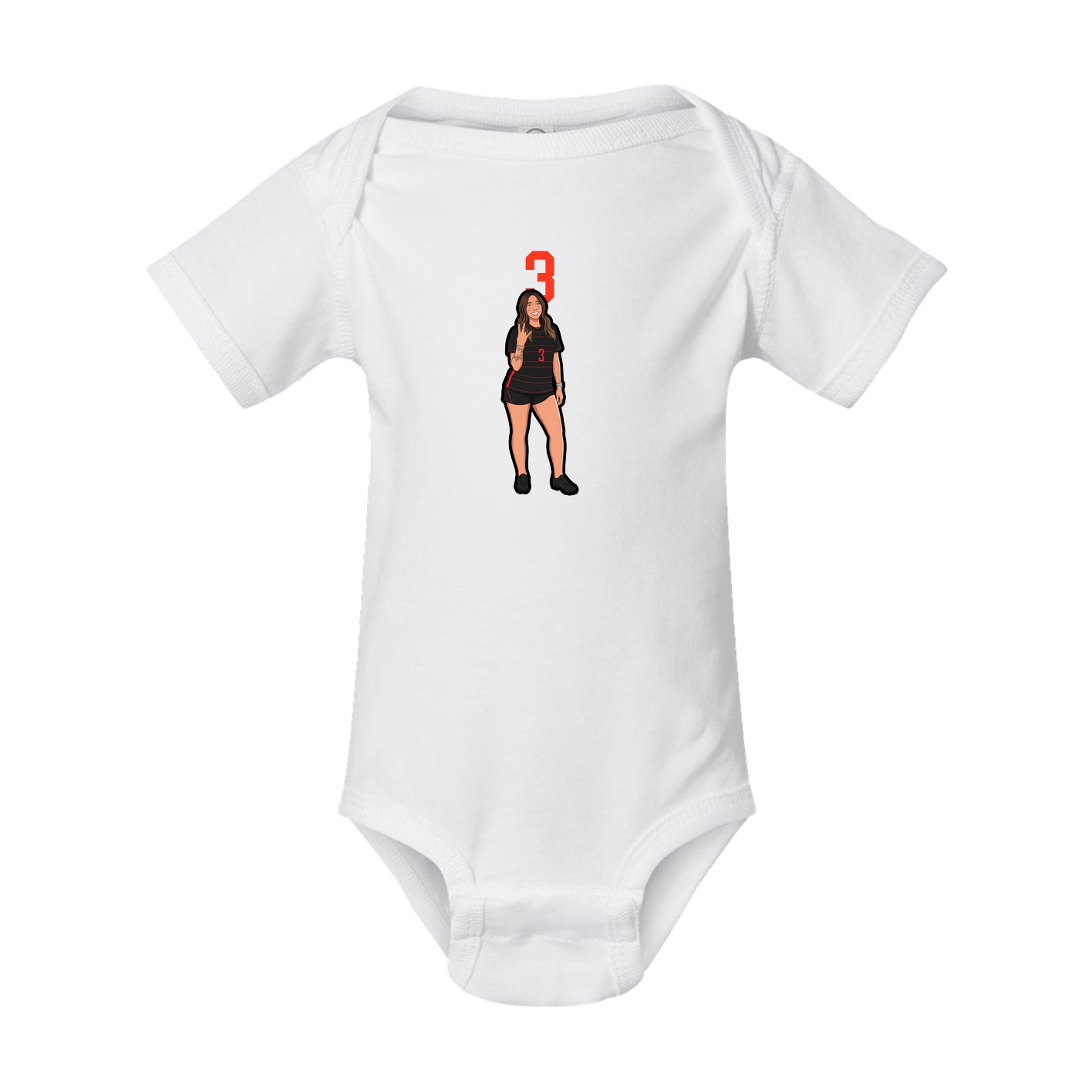 Baby Onesie — Number Top in White