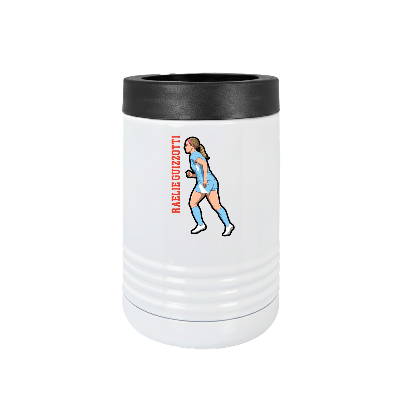 Beverage Holder — Name Vertical in White