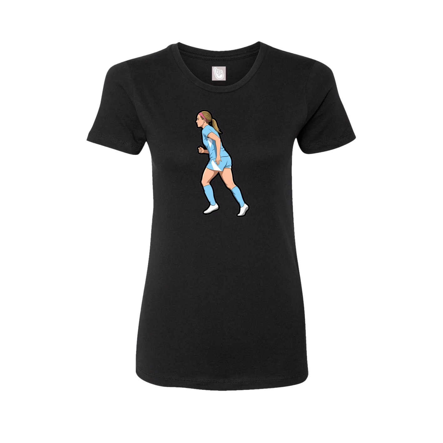 Fitted Women's Tee — Name Vertical in Black