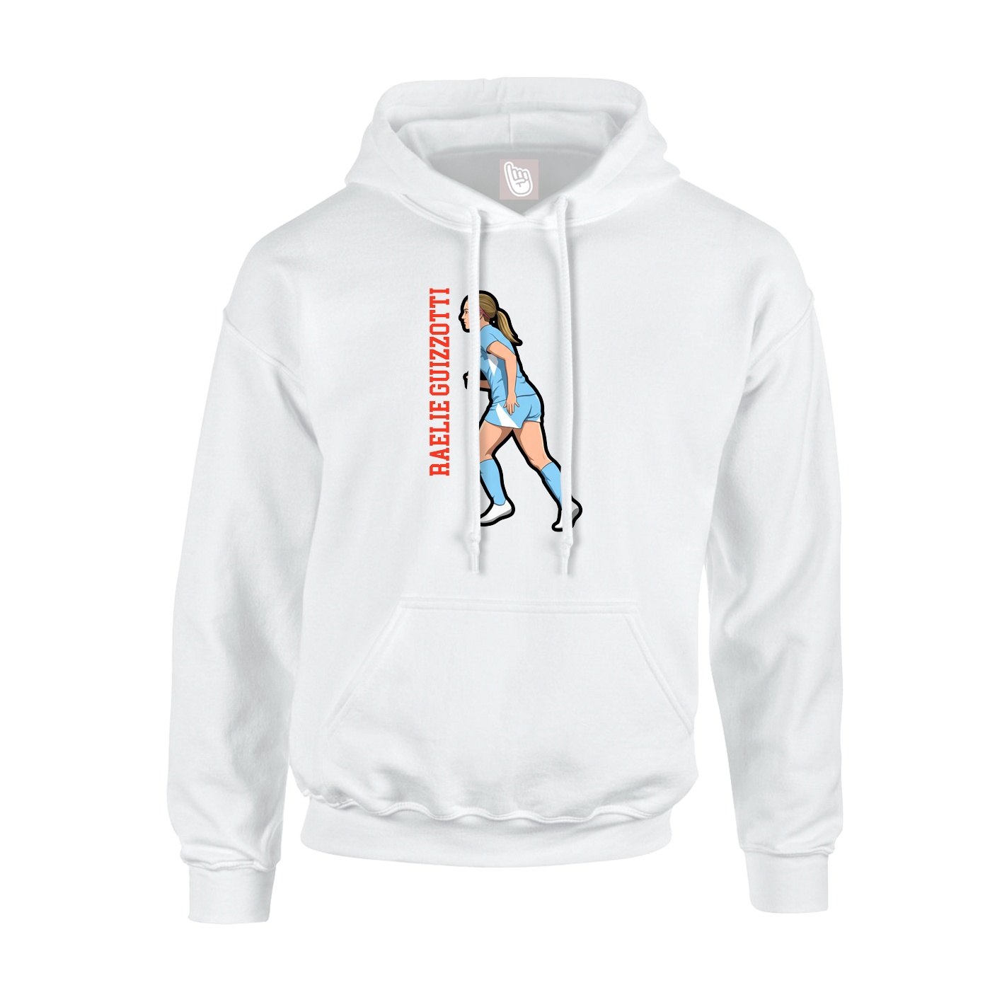 Hoodie — Name Vertical in White