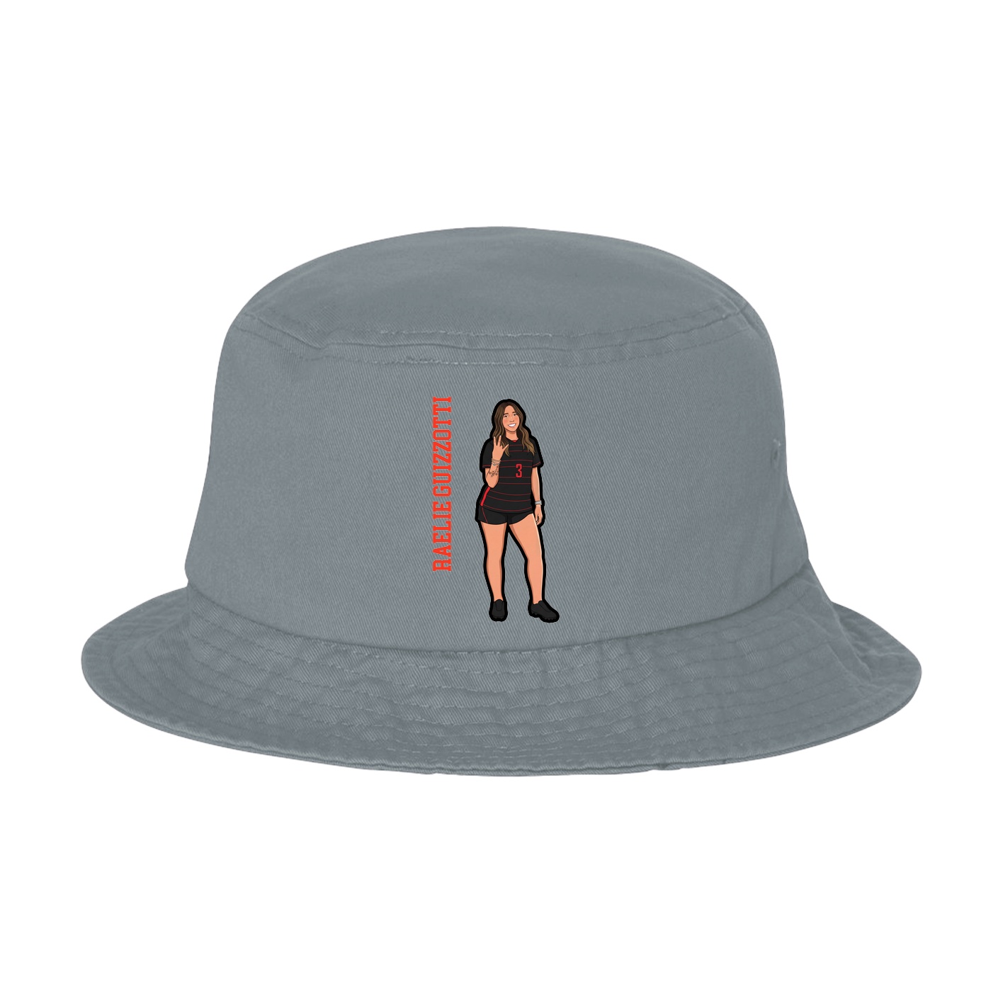 Bucket Cap — Name Vertical in Grey