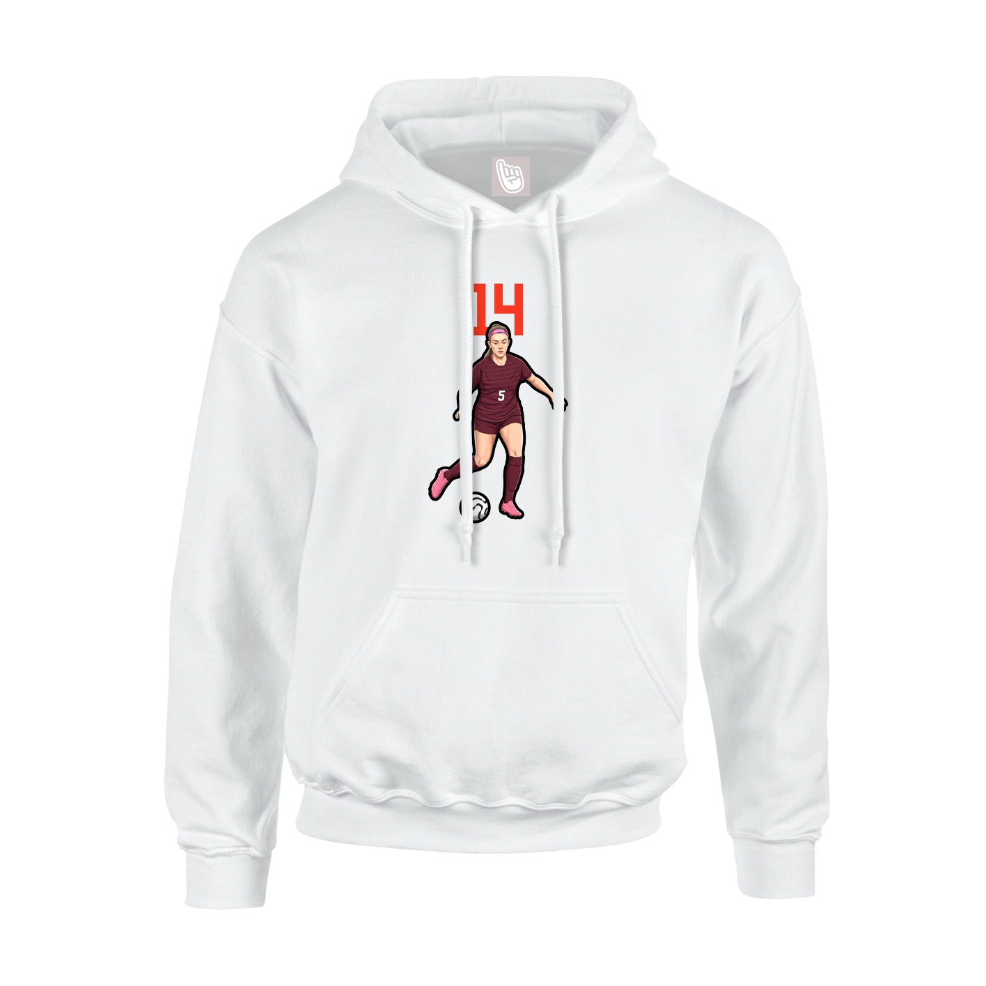 Hoodie — Number Top in White