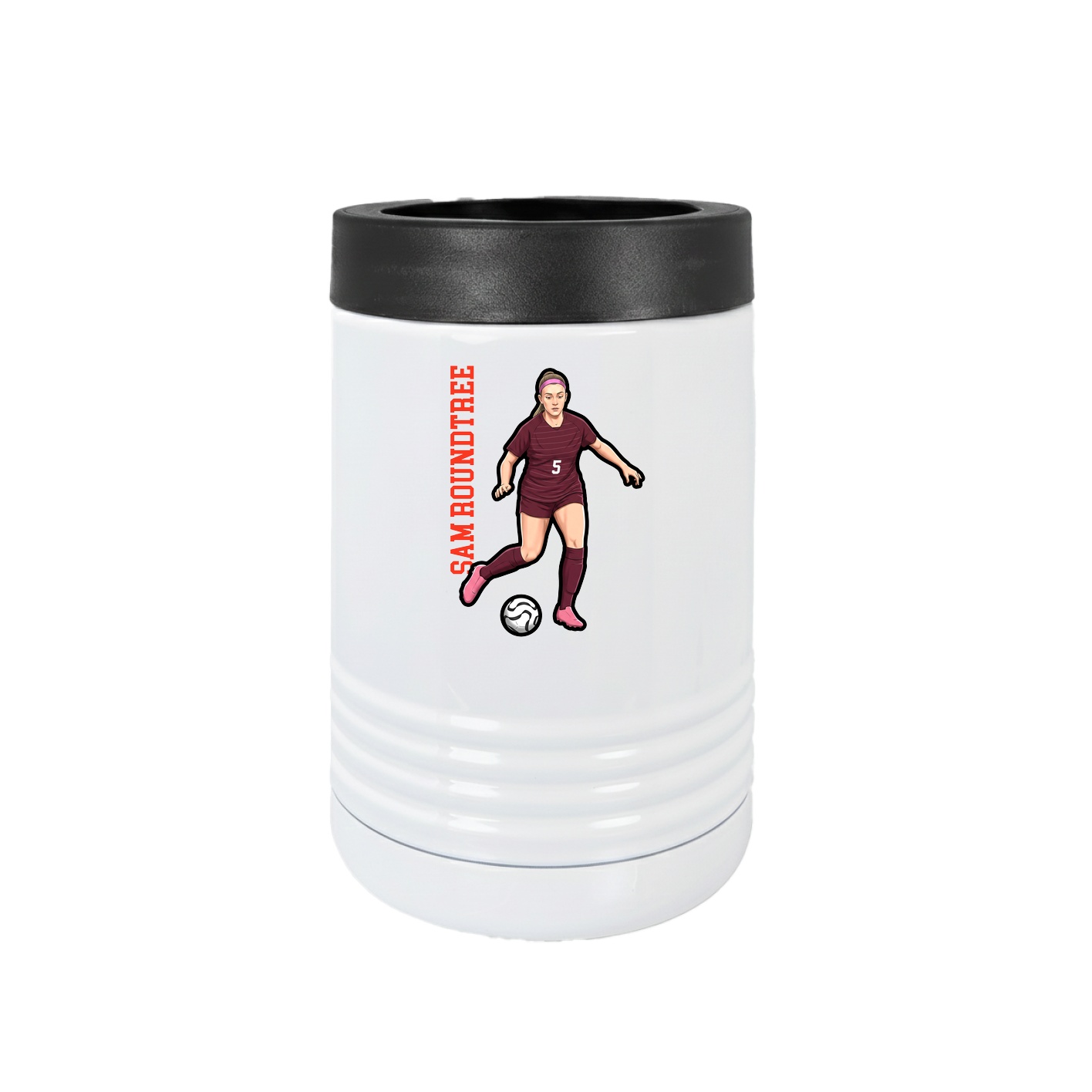 Beverage Holder — Name Vertical in White
