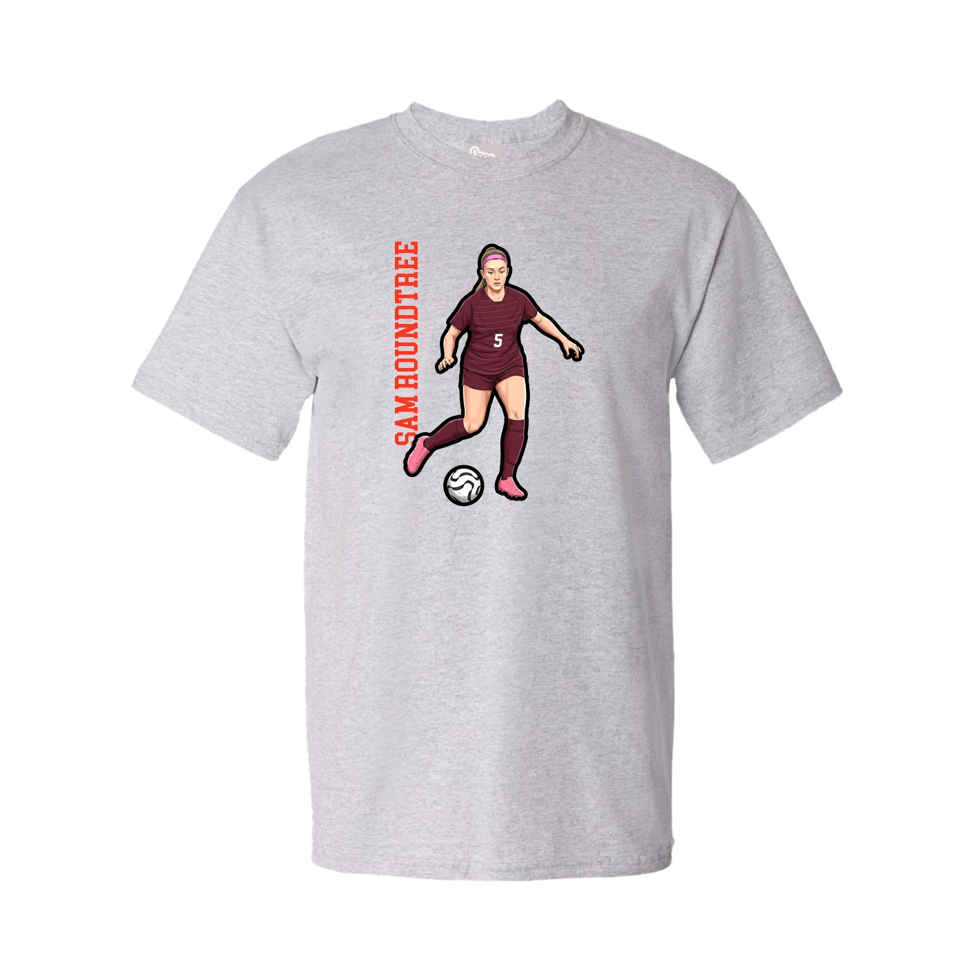 Tee — Name Vertical in Grey
