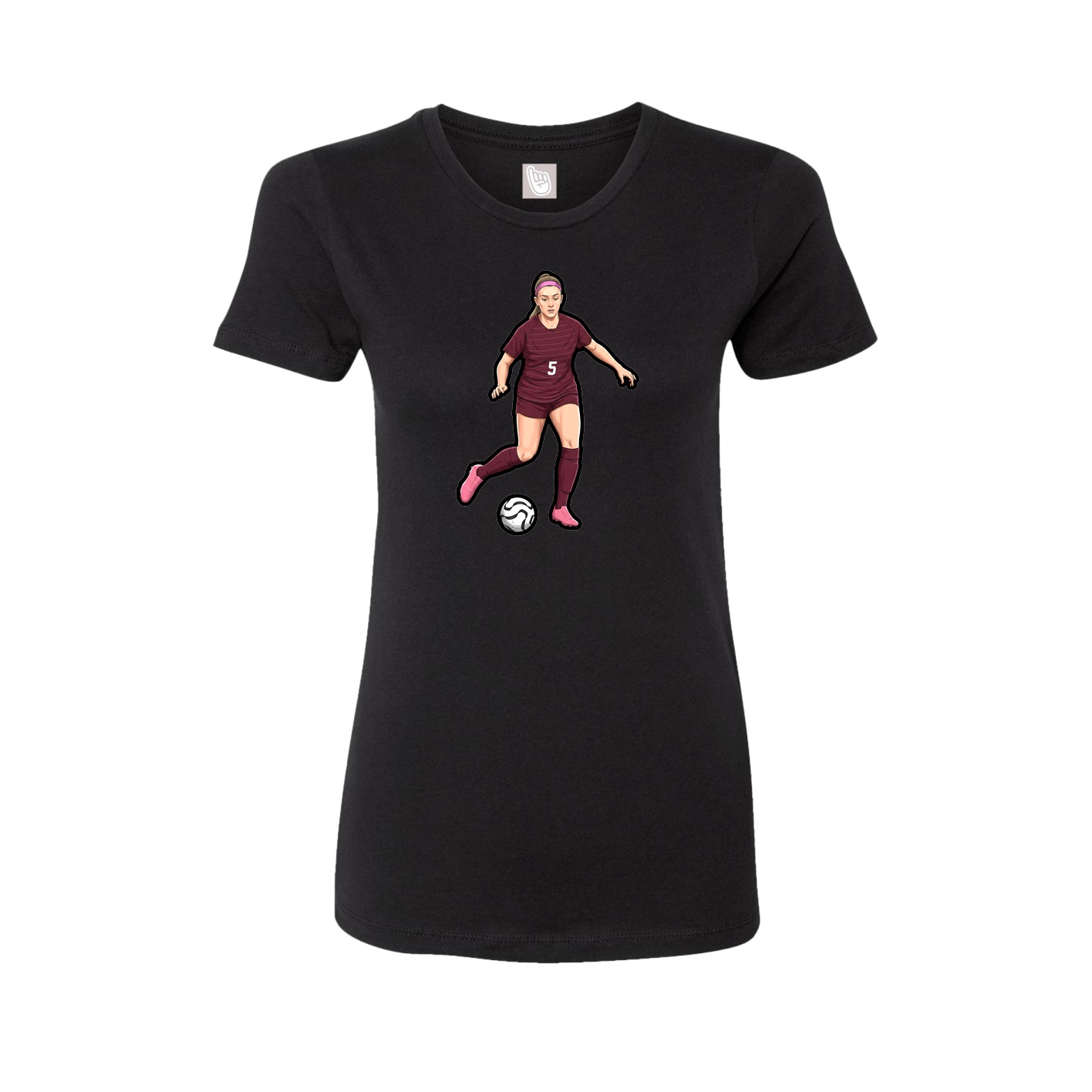 Womens Tee — Name Vertical in Black