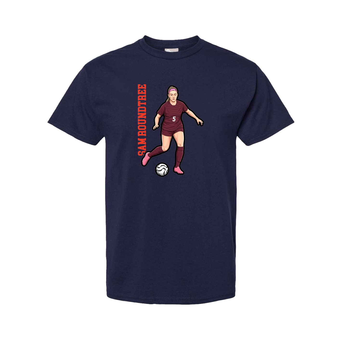 Youth Tee — Name Vertical in Navy