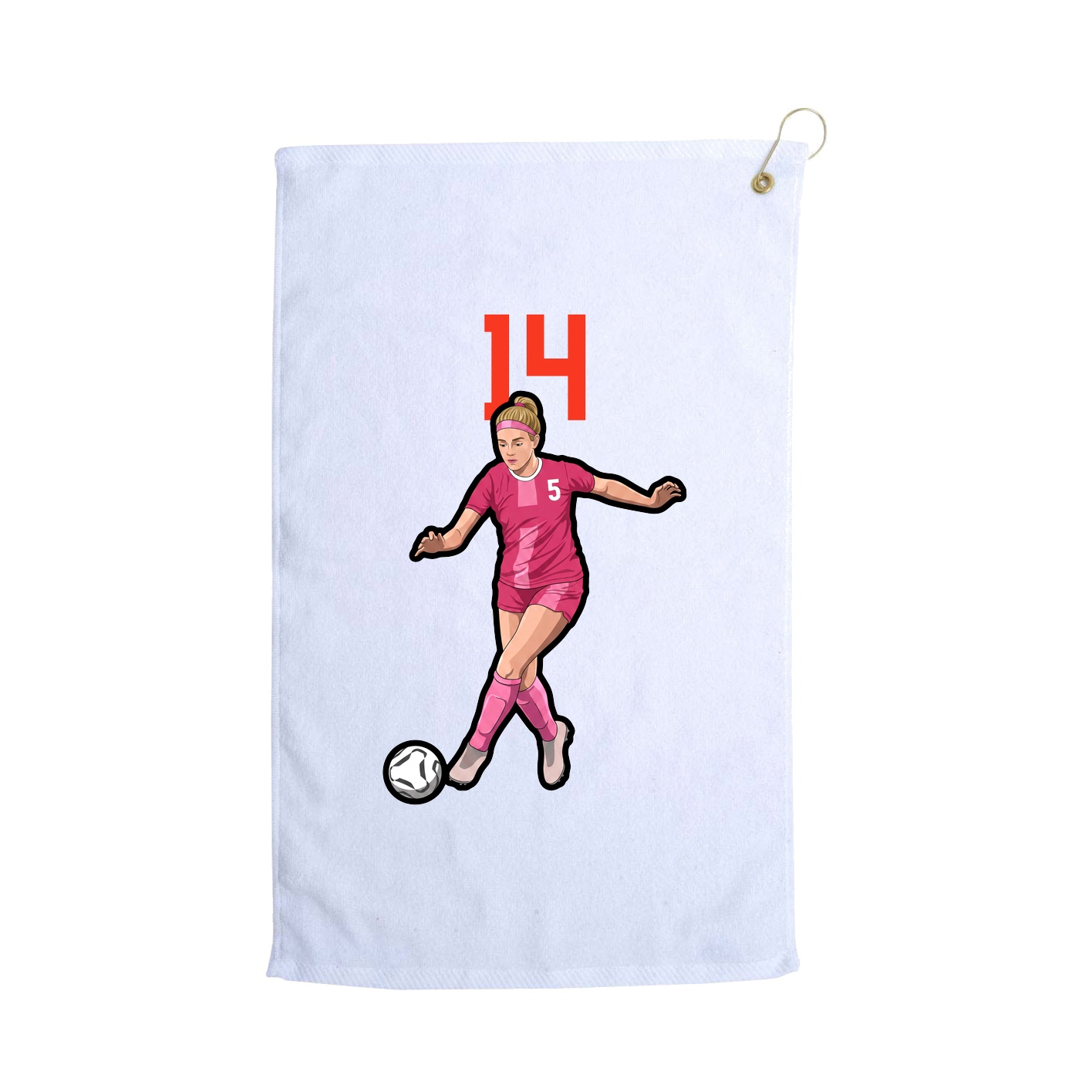 Golf Towel — Number Top in White