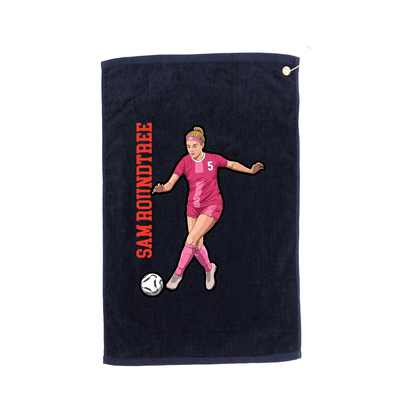 Golf Towel — Name Vertical in Navy