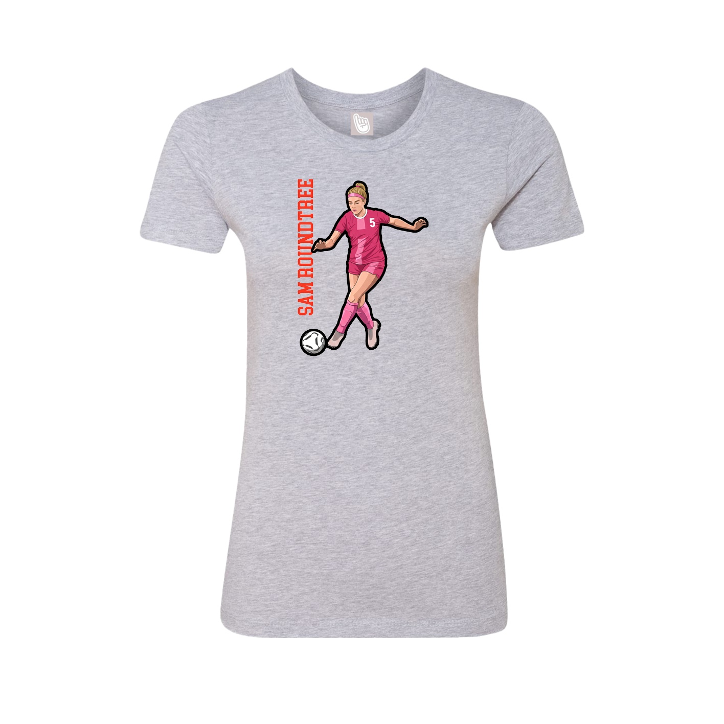 Womens Tee — Name Vertical in Grey