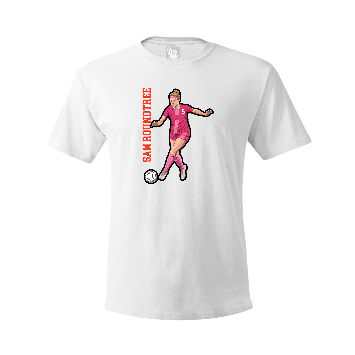 Youth Tee — Name Vertical in White
