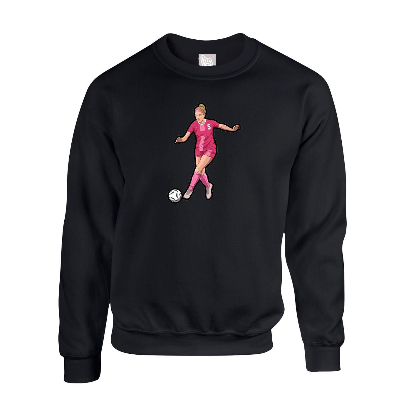 Fleece Crew — Name Vertical in Black