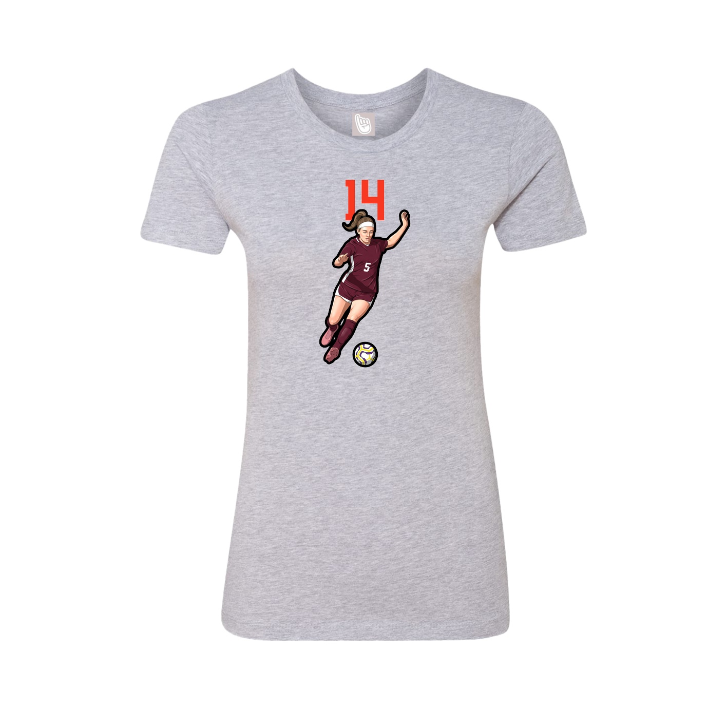 Womens Tee — Number Top in Grey