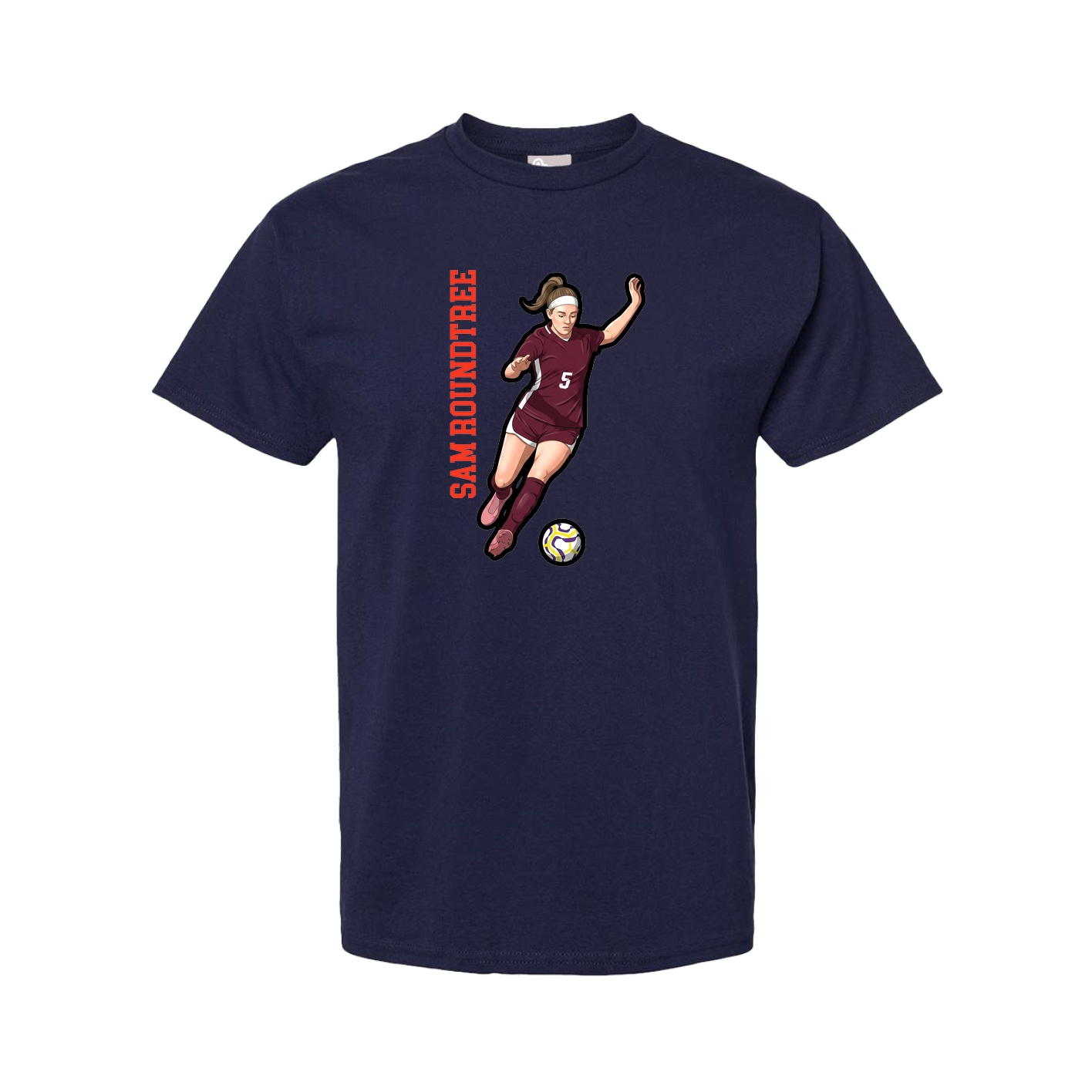 Tee — Name Vertical in Navy