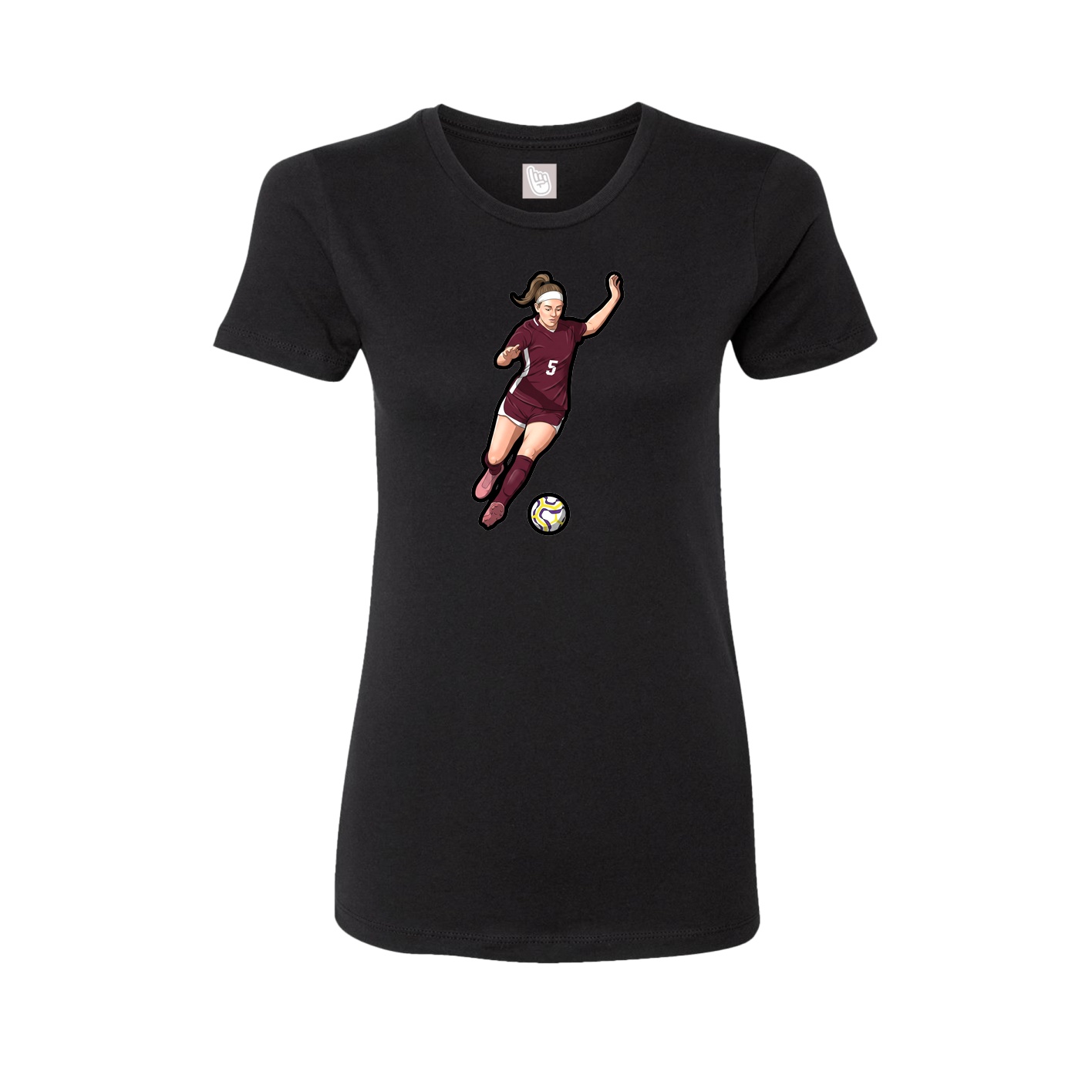 Womens Tee — Name Vertical in Black