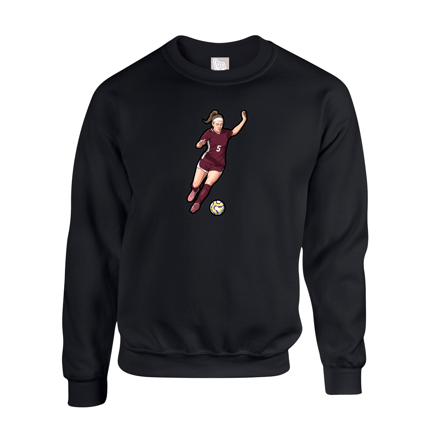 Fleece Crew — Name Vertical in Black