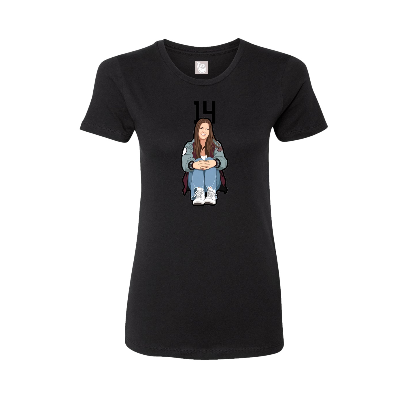 Womens Tee — Number Top in Black