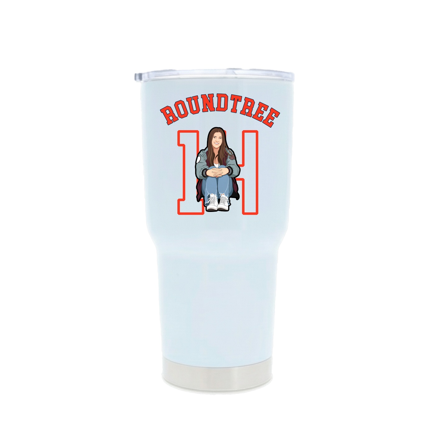 30oz Stainless Steel Tumbler — Shirsey Arch in White