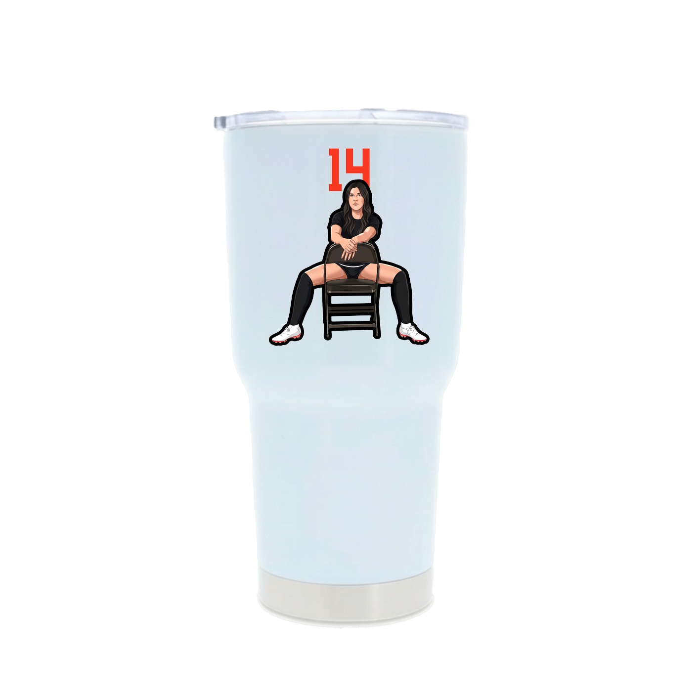 30oz Stainless Steel Tumbler — Number Top in White