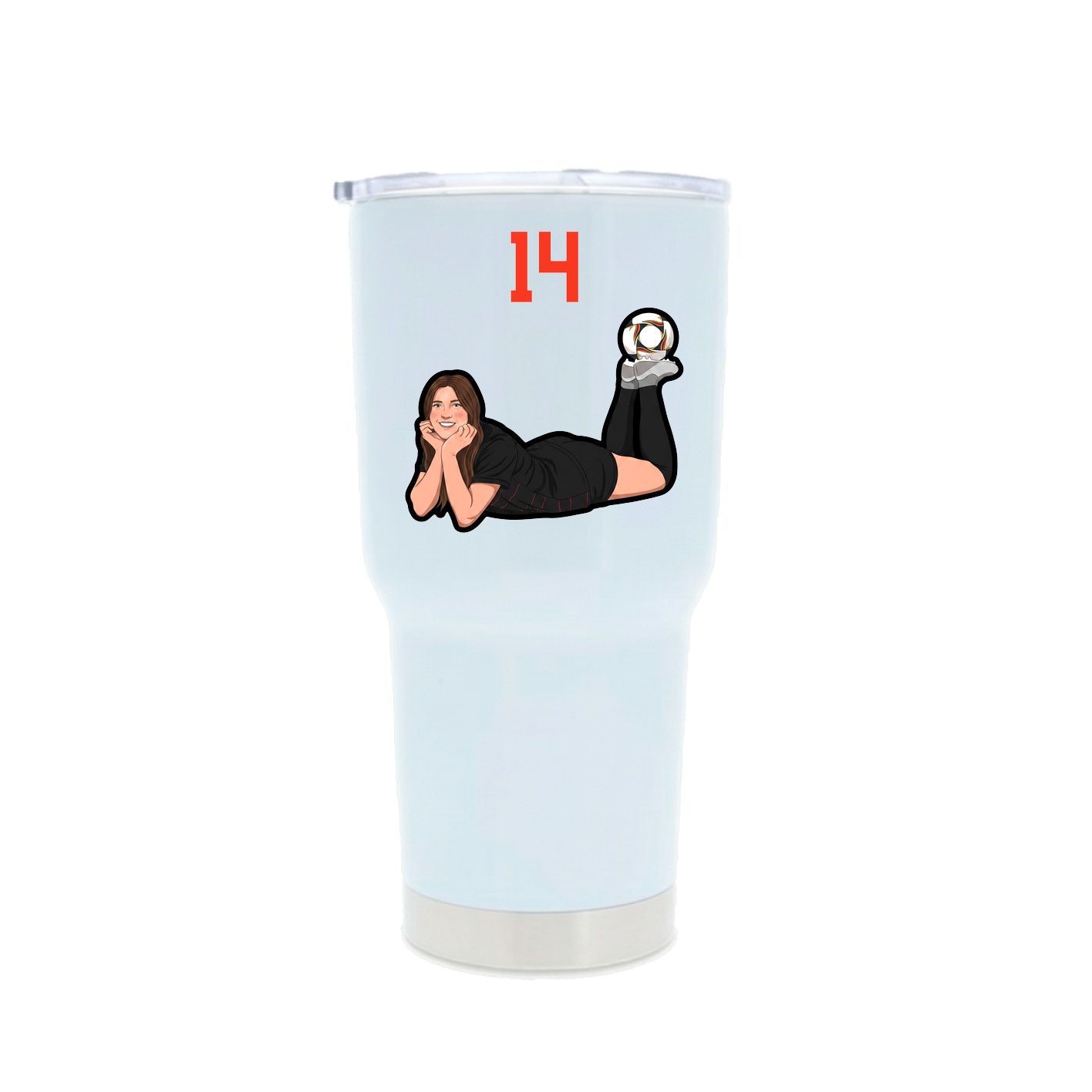 30oz Stainless Steel Tumbler — Number Top in White