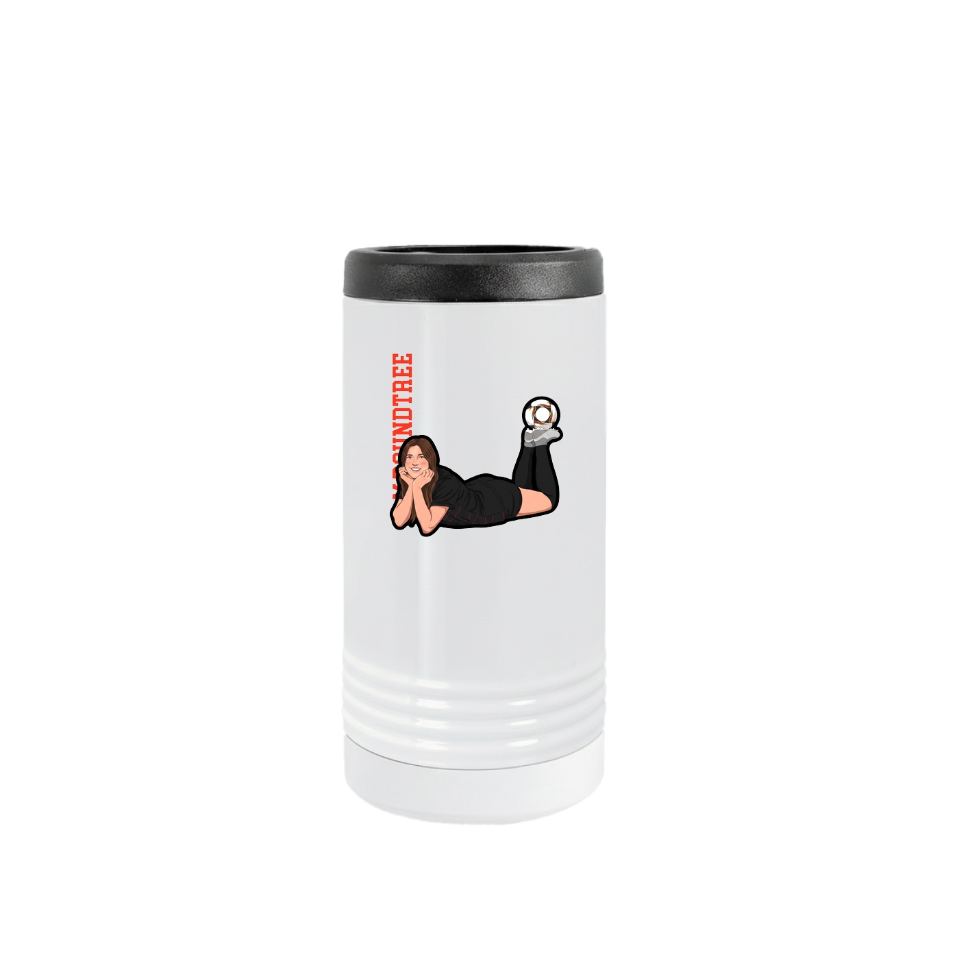 Slim Beverage Holder — Name Vertical in White
