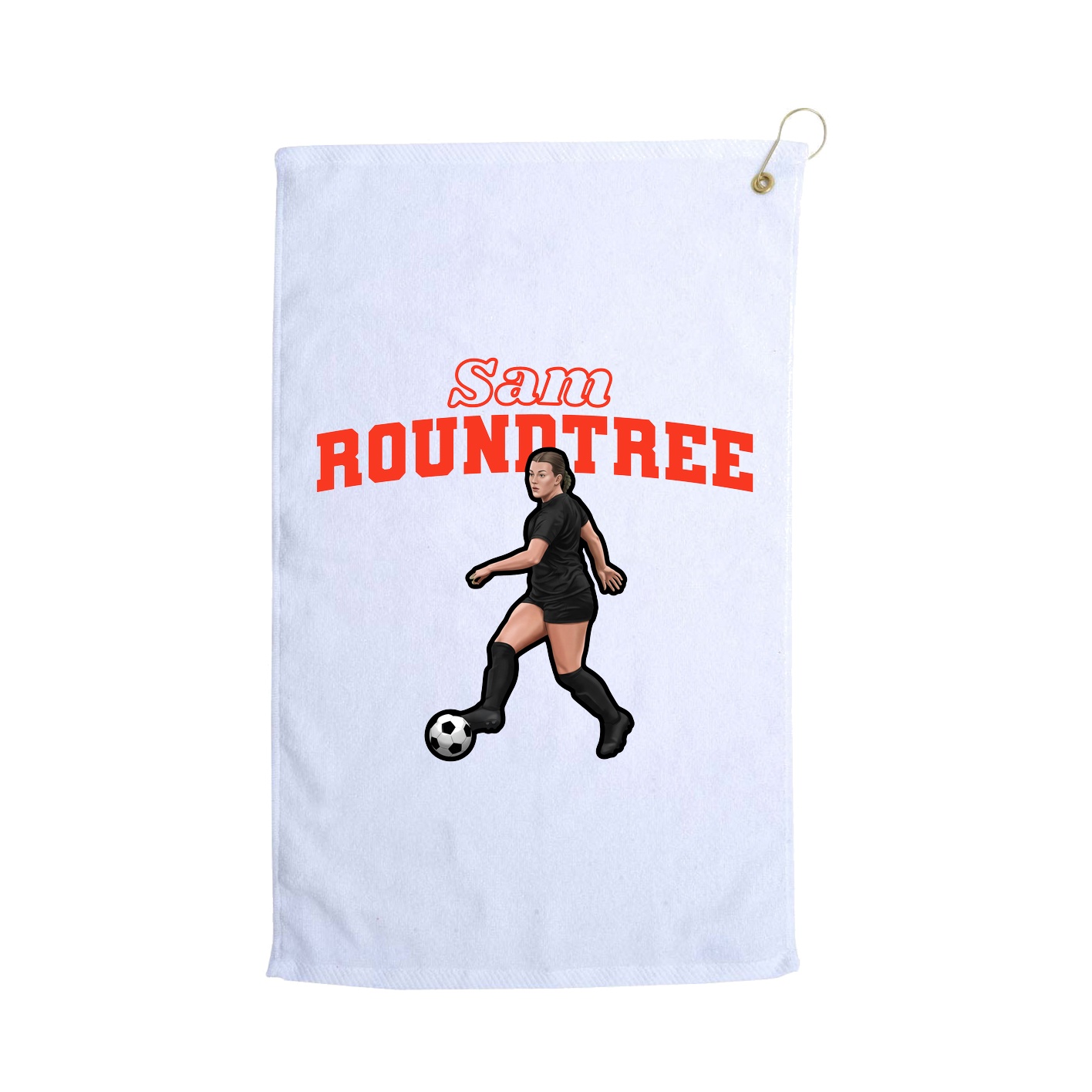 Golf Towel — Name Arch in White