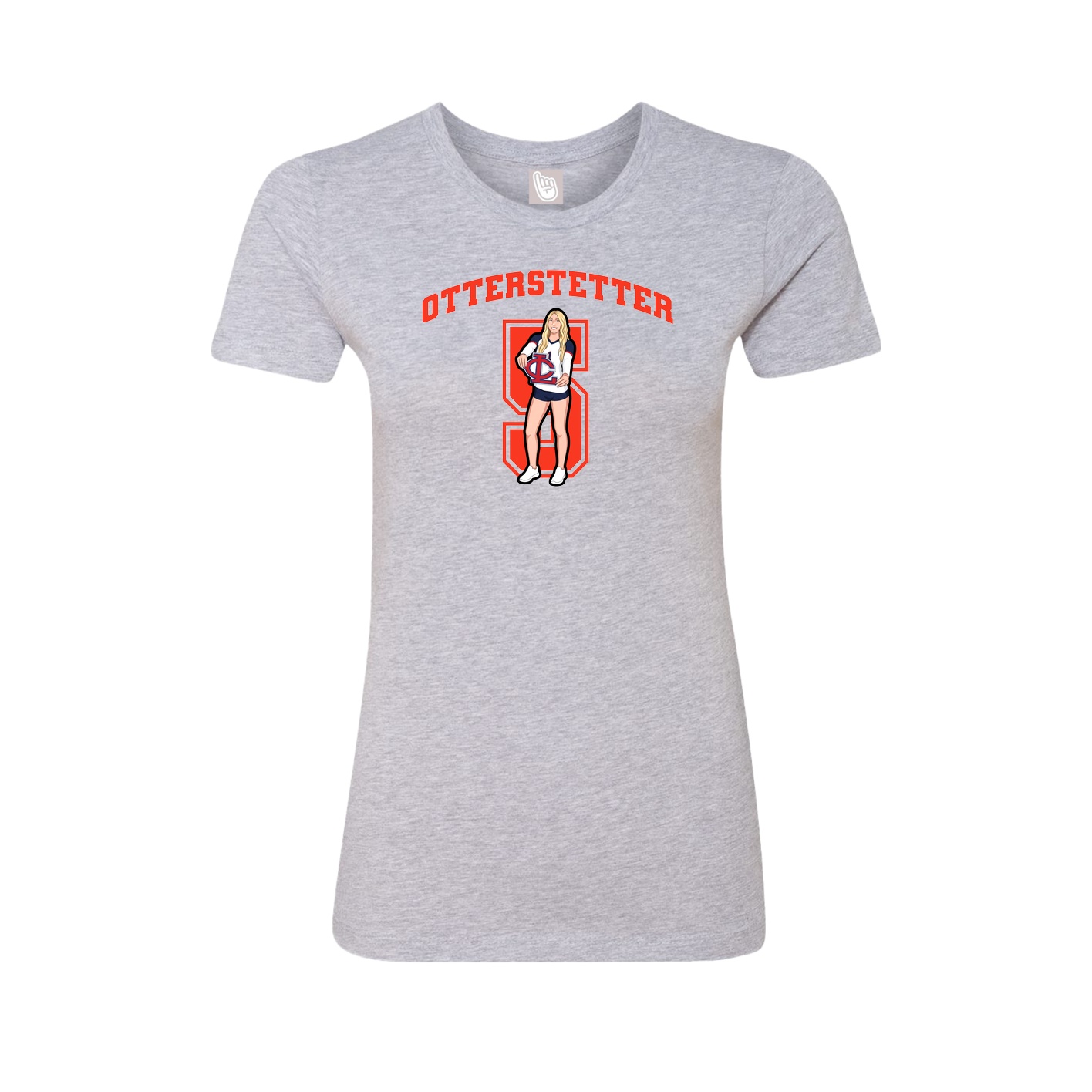 Fitted Women's Tee — Number in Grey