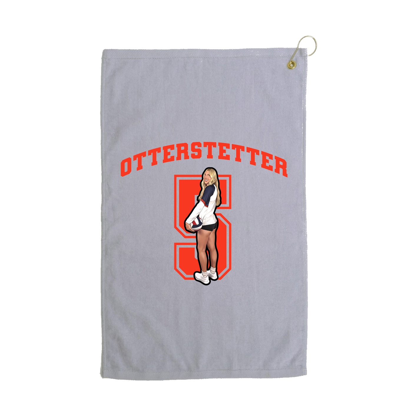 Golf Towel — Number in Grey